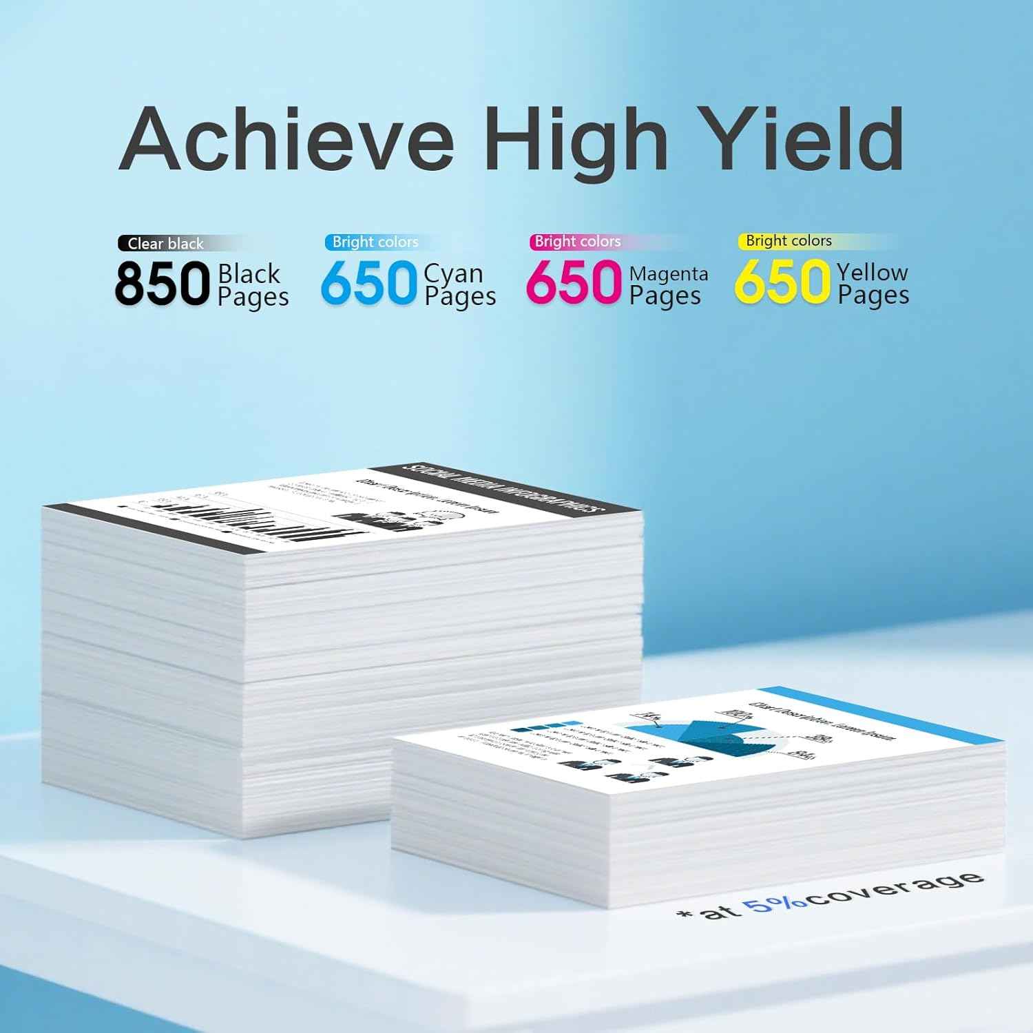 667XL 667 Ink Cartridges Black and Color Compatible for HP 667 Ink Cartridges Works with DeskJet 1275 2374 2375 2376 2775 2776 6075 6475 6476 Printer (1Black, 1Color) 2-Pack