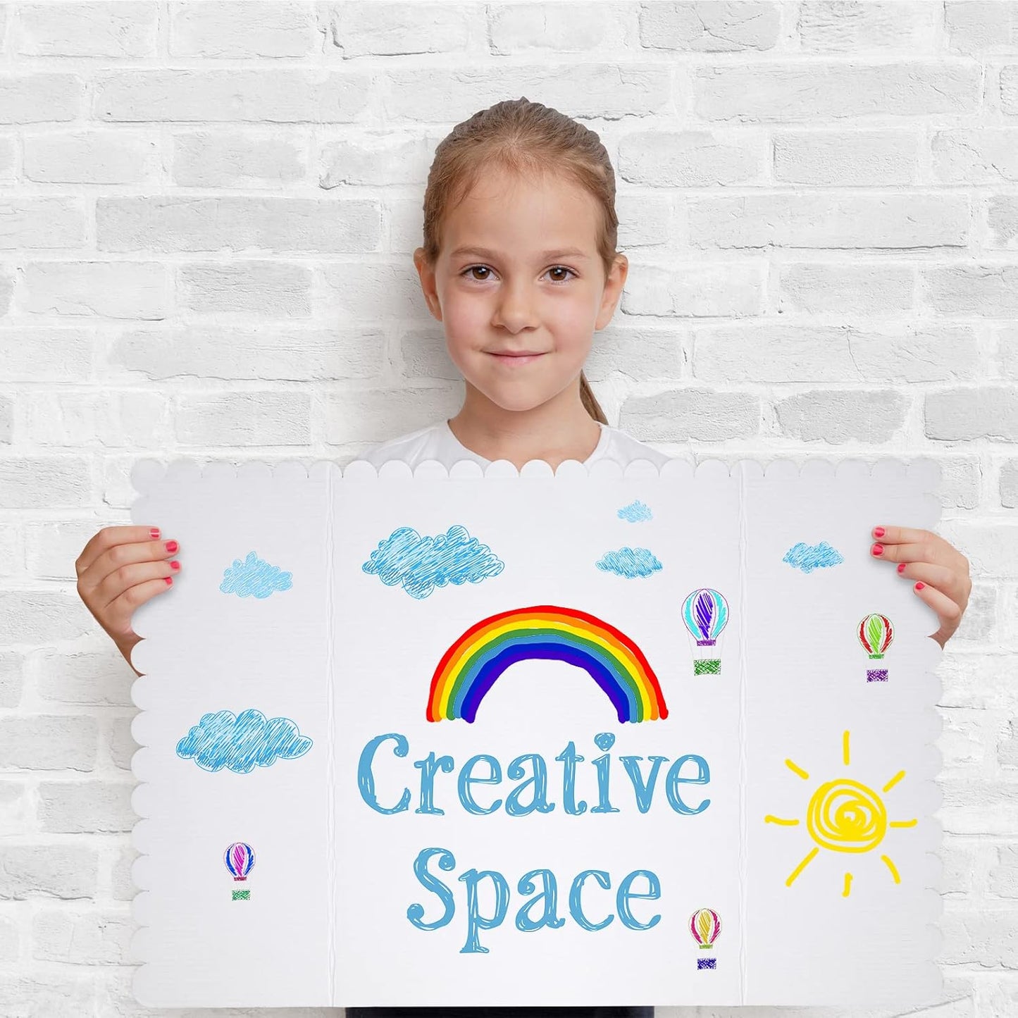 Outus 24 Pcs 24 x 36 Inch Trifold Poster Board Tri Fold Science Fair Display Boards for Projects Photo Picture Exhibition Event Displays Business Presentation School Foldable,White Corrugated