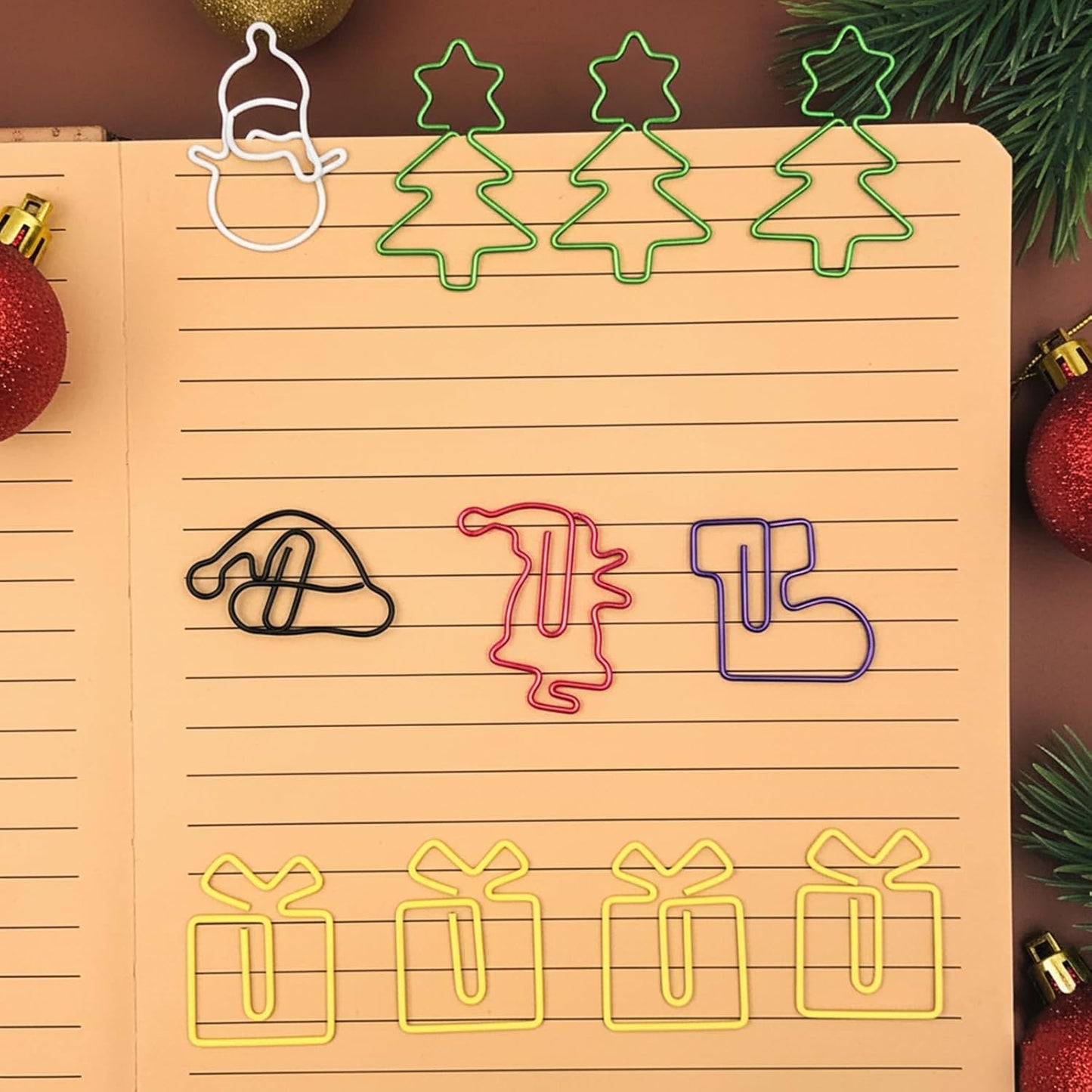 60pcs Cute Christmas Paper Clips, Fun Paperclips, Christmas Office Supplies, Office School Christmas Gifts