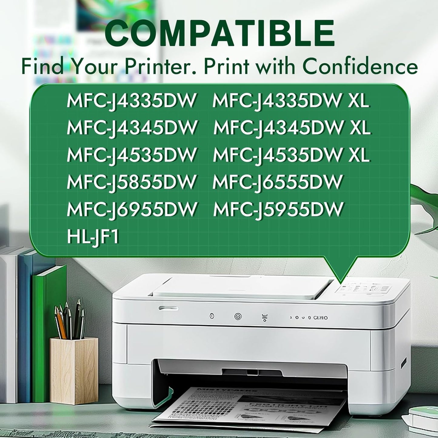2 Pack LC406XL Black Ink Compatible for Brother LC406 Ink Cartridges LC406 Ink Cartridges for Brother Printer Compatible with MFC-J4535DW MFC-J4335DW MFC-J5855DW MFC-J6555DW MFC-J6955DW