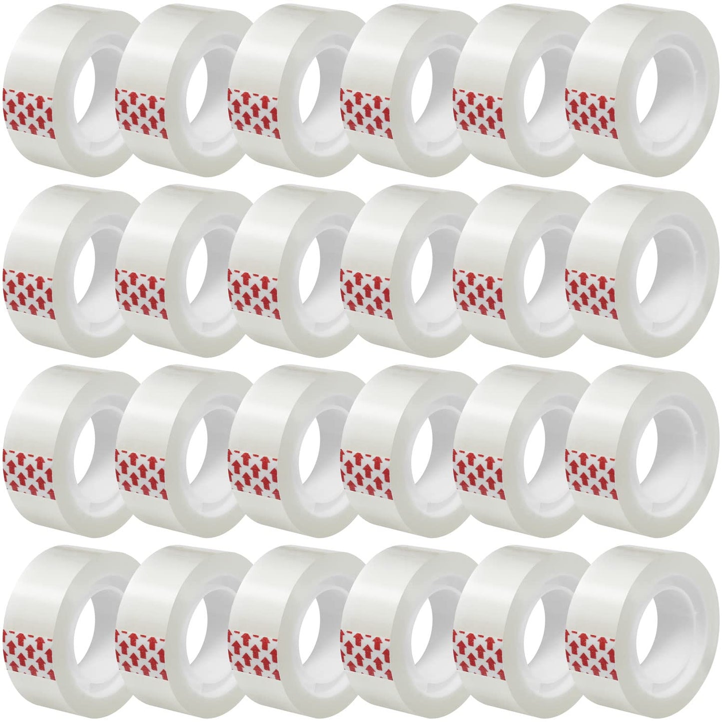24 Rolls Transparent Tape Refills, Clear Tape, 3/4 x 800 Inches, Glossy Gift Wrapping Tapes for Dispenser, Office, School, Home