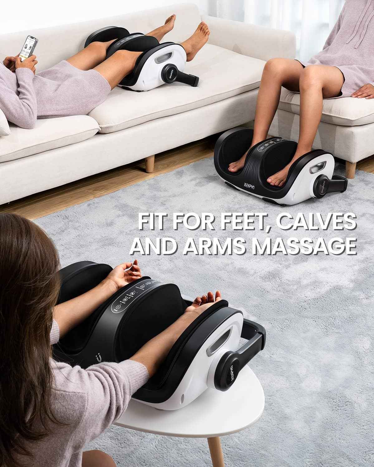 RENPHO 4-in-1 Shiatsu Foot Massager with Heat, Foot and Calf Massager, Father Day Gifts for Husband Men Dad, FSA Eligible Items Only List, Deep Kneading Massage for Plantar Fasciitis Relief, Size 14
