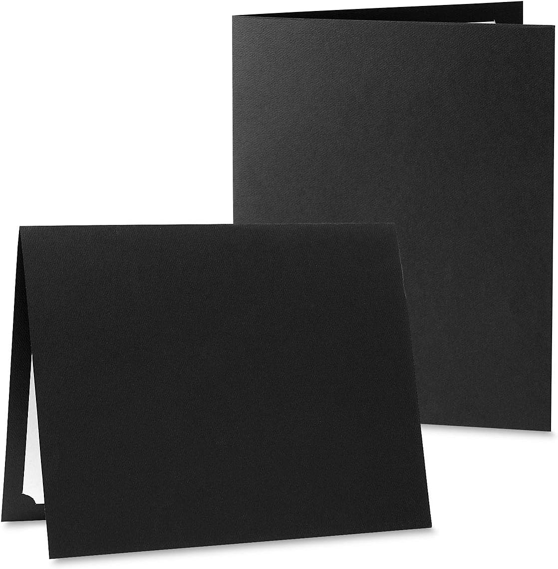 Plain Black Certificate Folders - Pack 50, Linen Cover 80 lb. Stock, Folded, Die-Cut Corners, for Office, Business Awards, Graduation, School Diploma Holder, 9-1/2" x 12" (Set of 50)