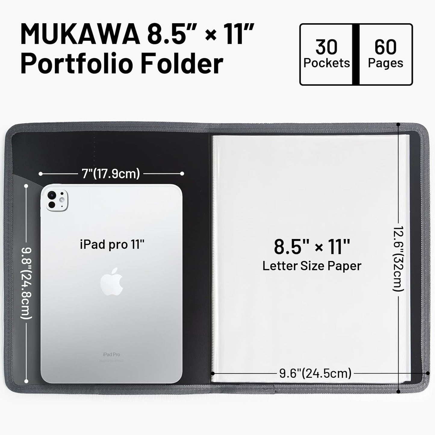 30-Pocket Display Book, 8.5×11 Letter Size Portfolio Folder with Clear Sleeves, Presentation/Certificate Binder & Document Organizer for School, Office & Home, 1 Pack