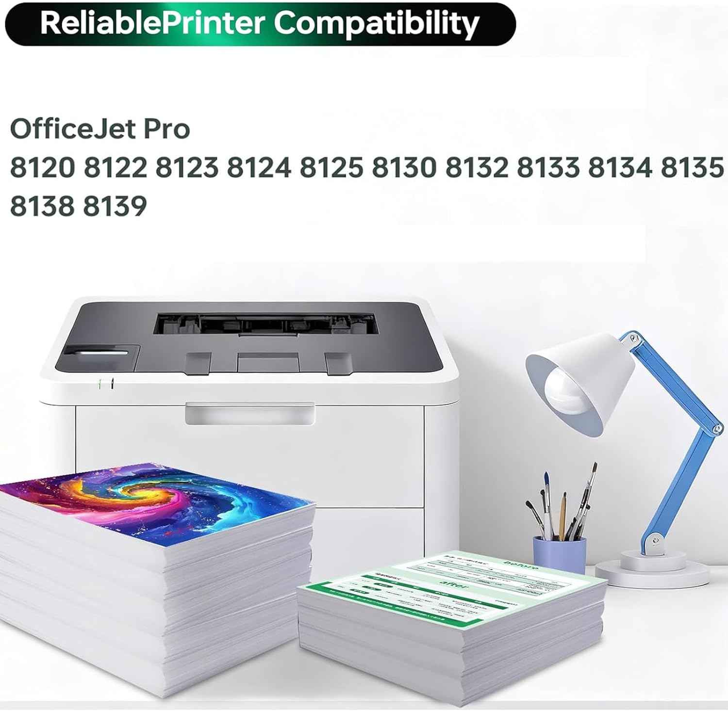 923 XL High Yield Ink Cartridges Combo Pack Replacement for HP 923 / 923e XL Ink Cartridges Work with for HP OfficeJet Pro 8120/8123/8130/8133 Printer (4 Pack BK/C/Y/M)