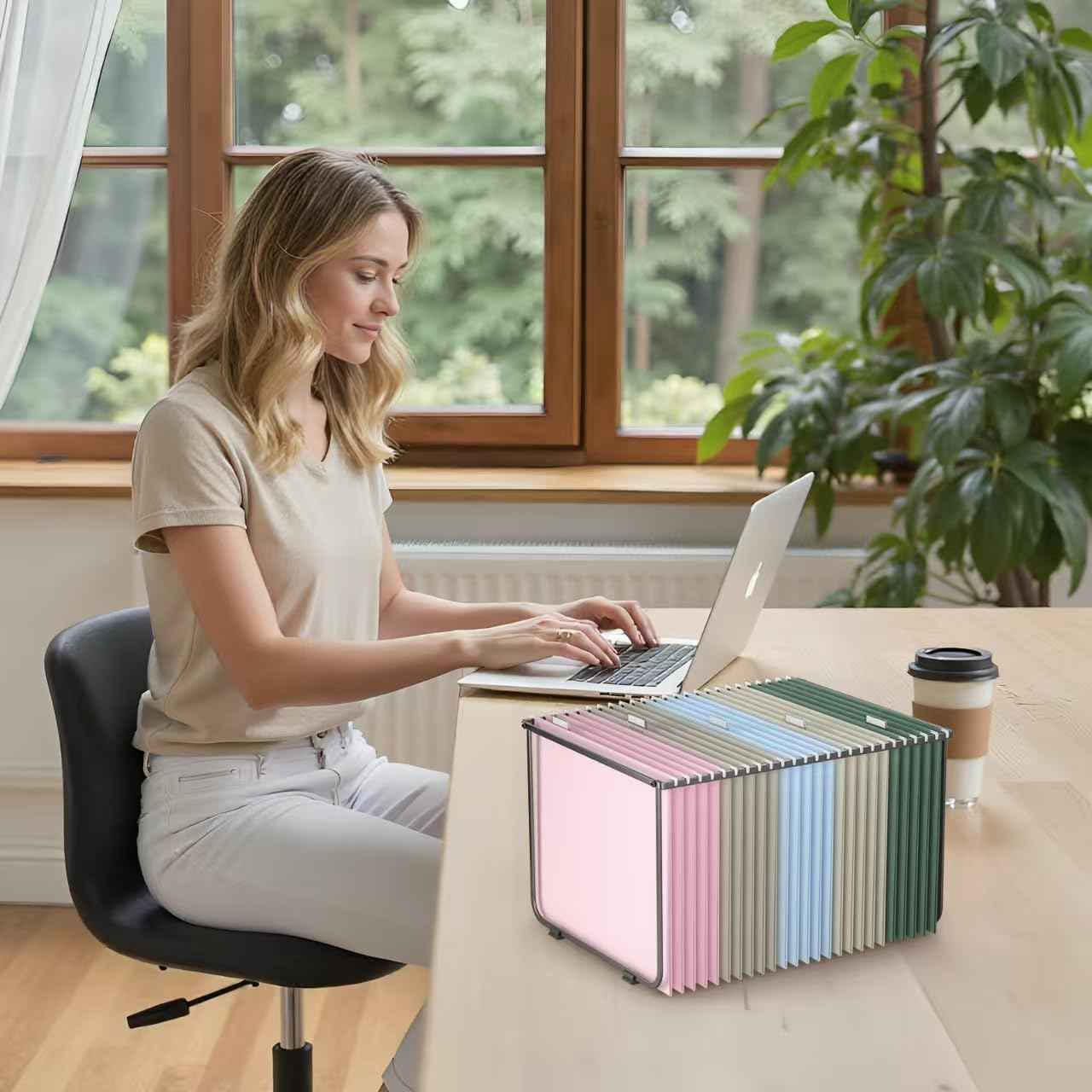 Hanging File Folder Frame 2 Sets, Legal/Letter Size,15.2“W 9.25”H,Hanging Folders Holder for Desktop Organizer and Metal Rail in Filing Cabinet Drawer