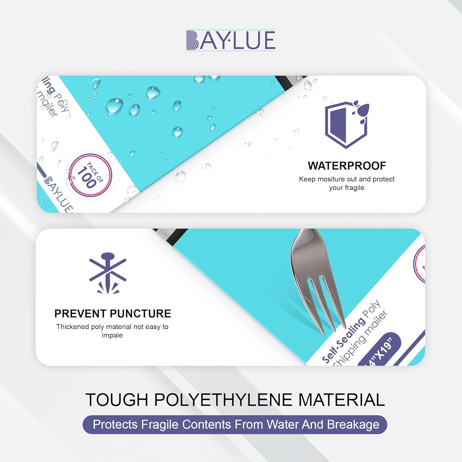 Teal Large Poly Mailers 14.5x19 Inch | Strong Adhesive Self-Seal Mailer Bag | Tear, Tamper, Water Resistant Shipping Envelopes | Thick Strong polymailer Bags | Clothing Shipping Bags | 500 Pcs Bulk - Lumora Desk