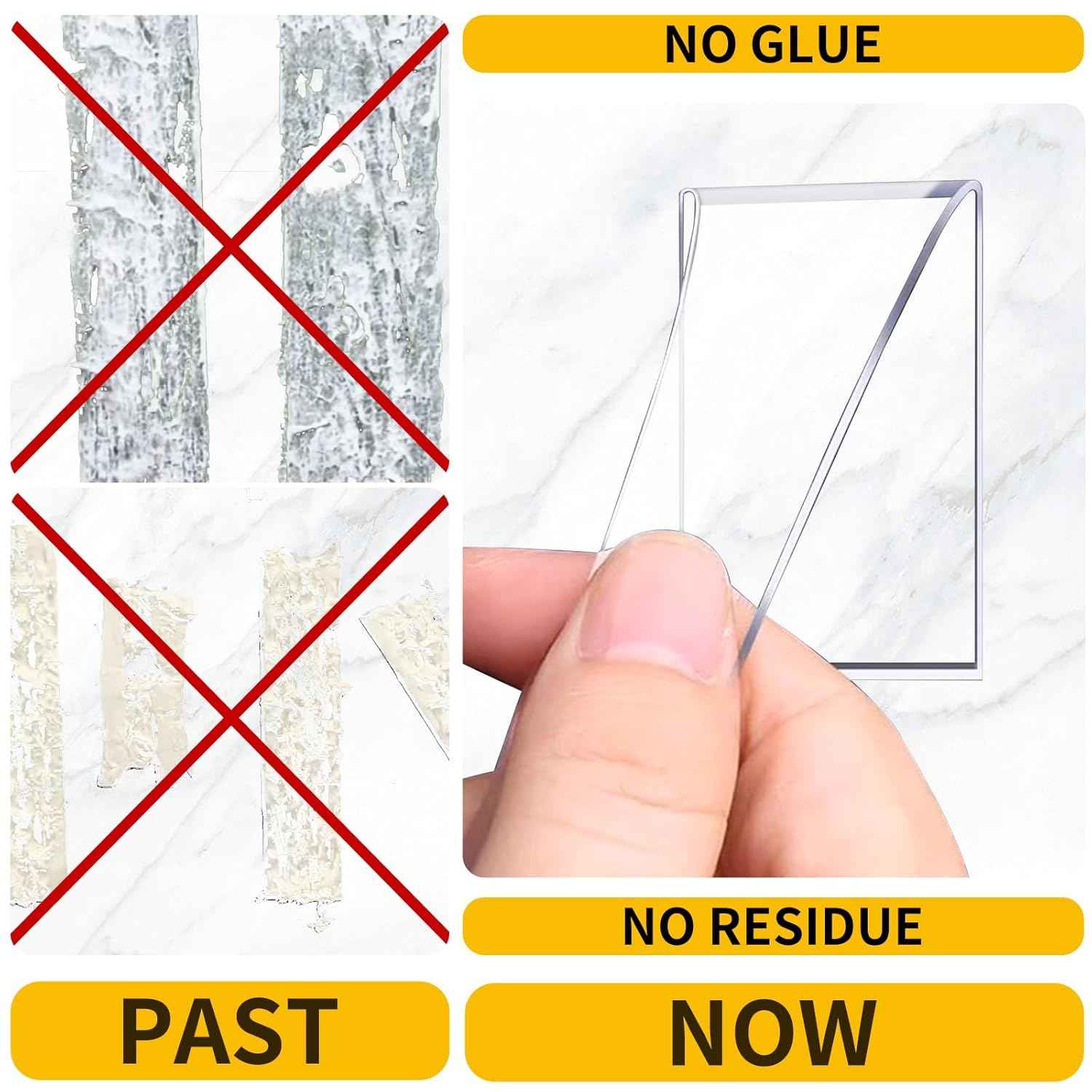 Double Sided Tape Heavy Duty,6 Rolls,No Damage Walls,Nano Mounting Tape,Strong Clear Adhesive Sticky Two Sided Hanging Strips for Walls Decor Picture Poster Indoor Removable Waterproof