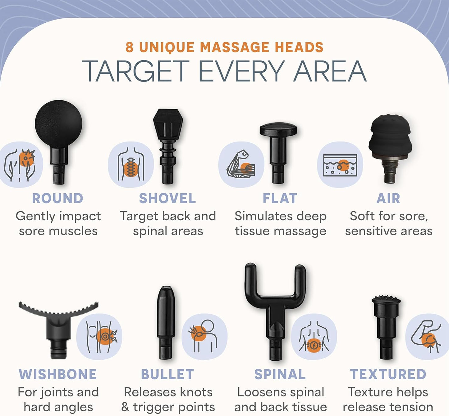 LifePro Massage Gun & Massage Gun Holder (Sold Separately) - Percussion Muscle Massager for Athletes with 8 Heads and 5 Speed Settings - Deep Tissue Back Muscle Massager Extender for Recovery