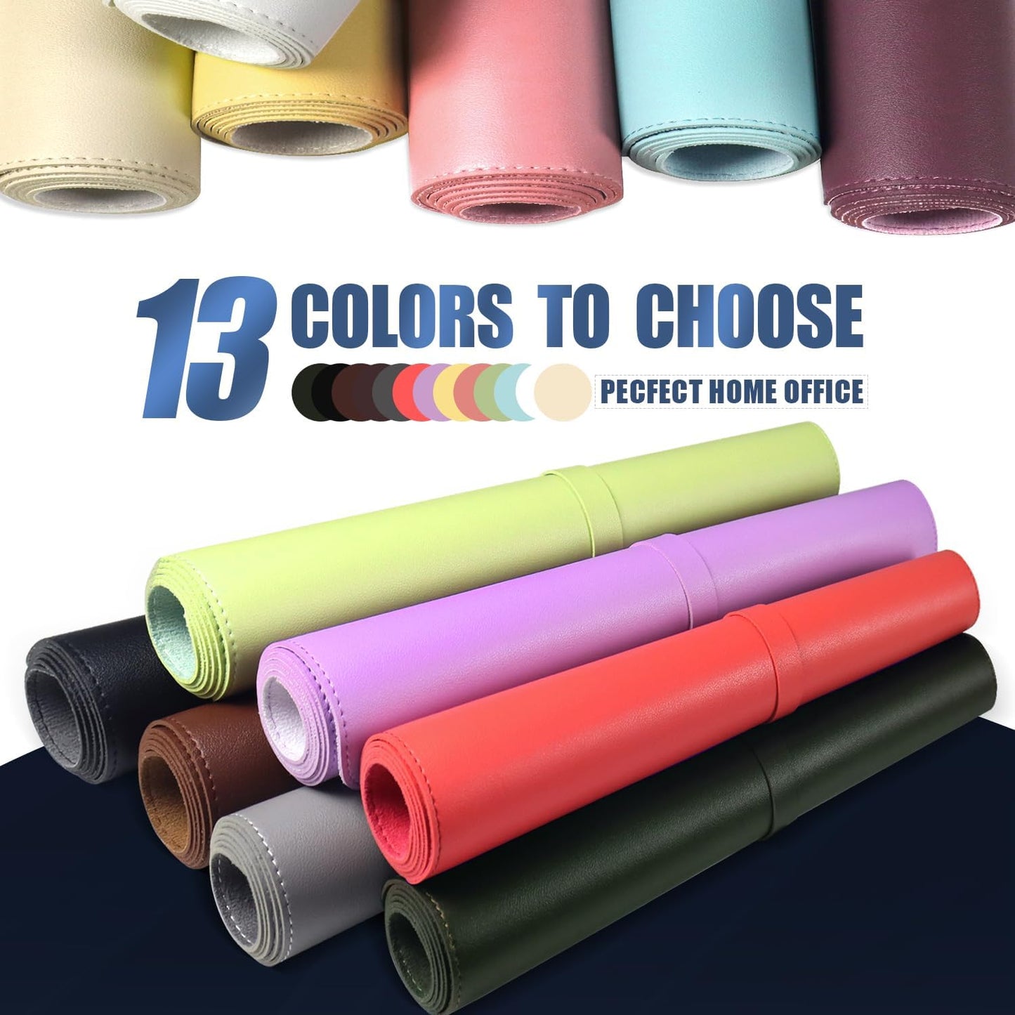 Large Desk Pad, 47.2'' x 23.6'', Computer Mat for Desk, Leather Desk Pad Protector, Suede Base Sewing Desk Blotter, Non-Slip Office Desk Mat, Waterproof Desk Writing Pad for Office and Home Black