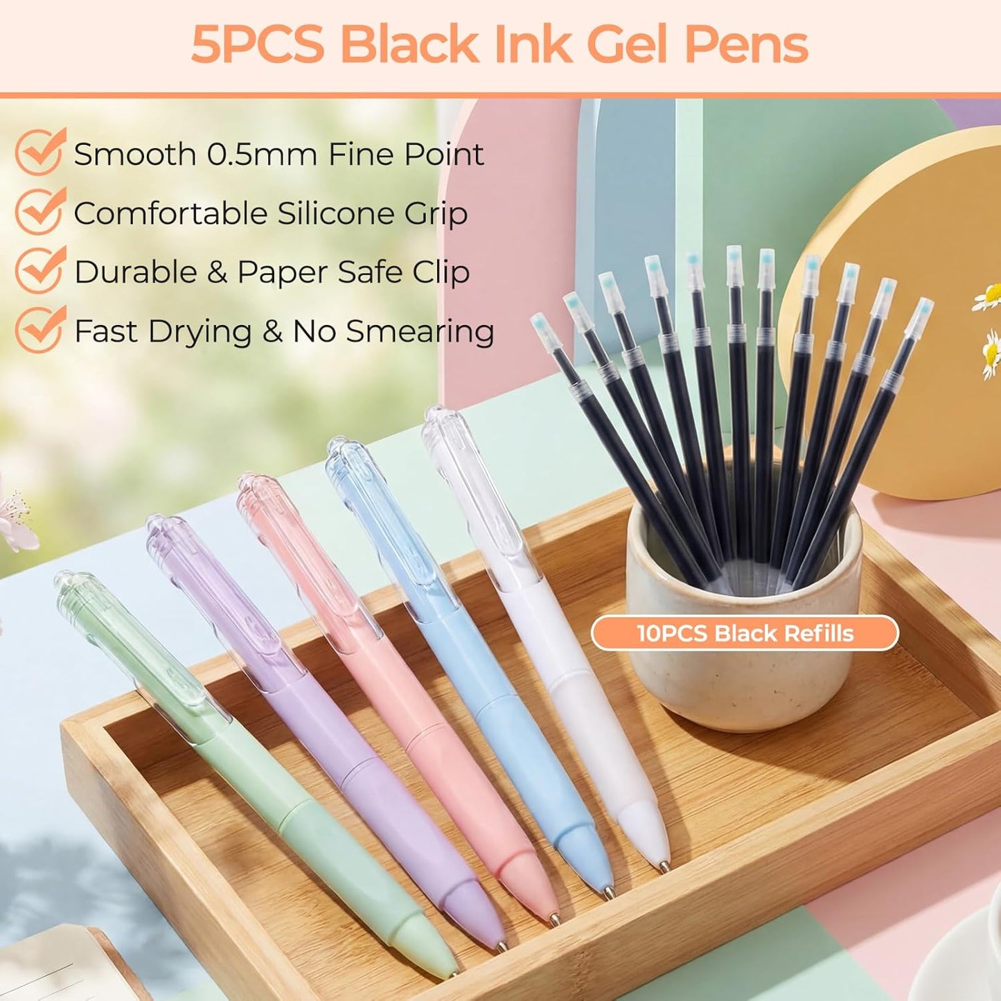 WOBAGMEN 62PCS Aesthetic School Supplies with Quilted Pencil Case, Pastel Highlighters, Gel Pens Mechanical Pencils Set, Cute Back to School Supplies, College Essentials(Pink Floral, M)