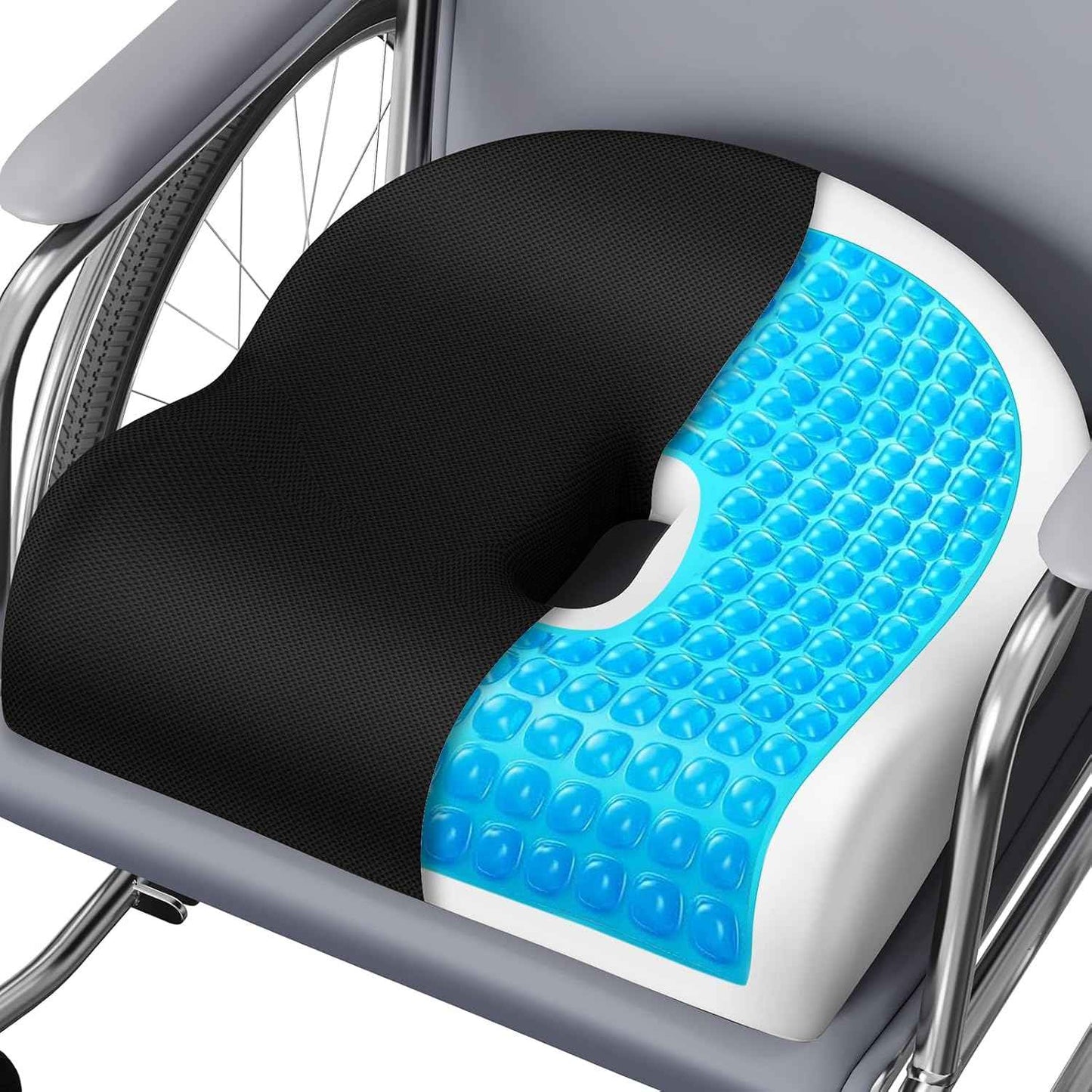 TranquilRelax Seat Cushion Office Chair Cushion for Back & Tailbone & Sciatica Pain Relief, Black Memory Foam Desk Chair Cushion Pressure Relief Seat for Long Sitting Car Drivers, Office Worker