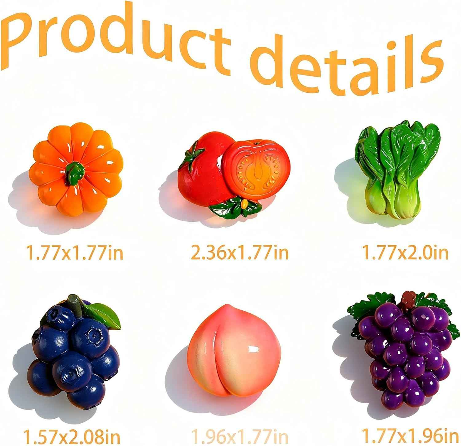 6 Pcs Cute Funny Fridge Magnets - Strong Refrigerator Magnets for Home Kitchen & Office Decor - Adorable Magnetic Decorations for for Whiteboard & Blackboard, Students, Families & Gift Lovers