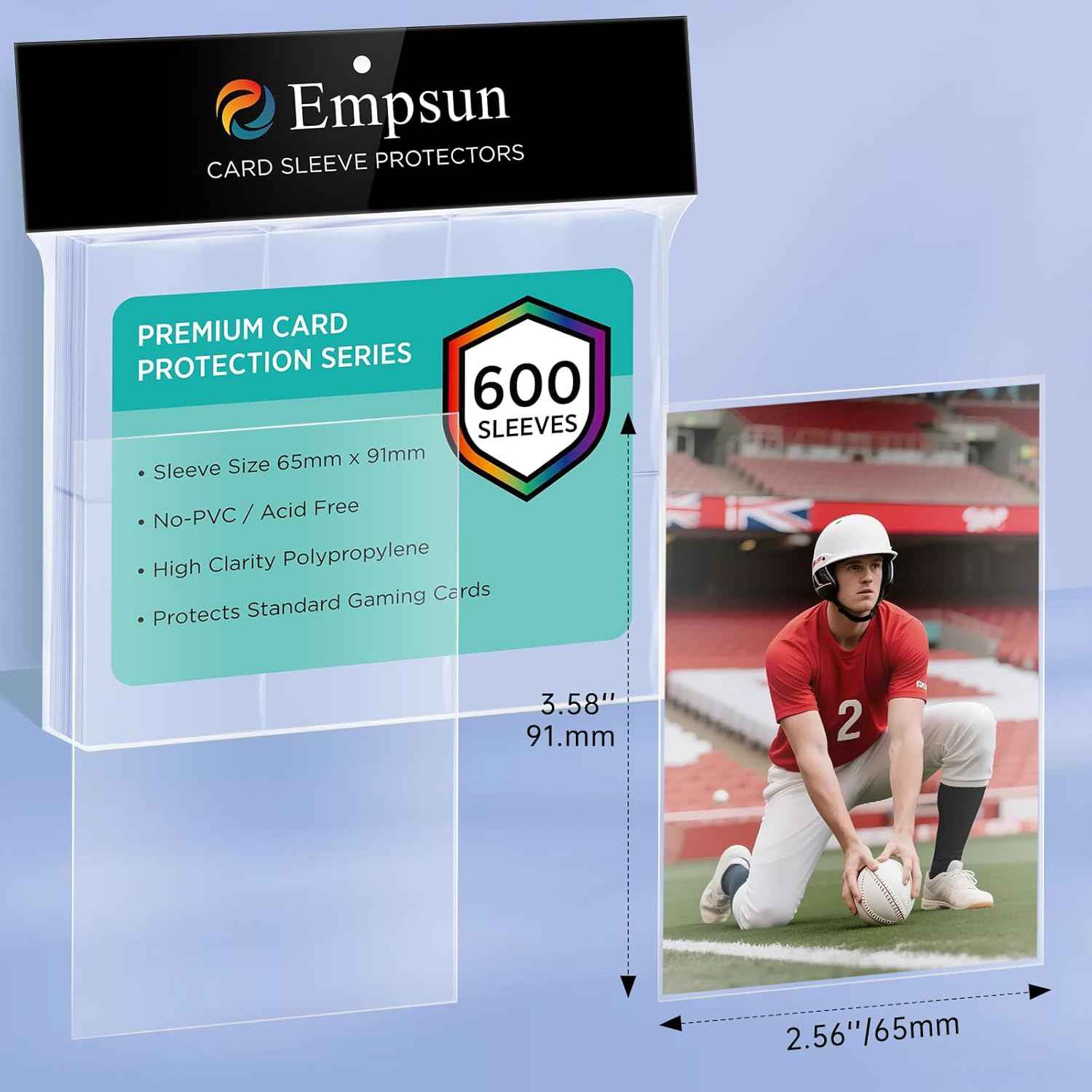 Empsun 600 Count Clear Penny Soft Sleeves: Trading Card Sleeves, Soft Protectors Fit for Standard Cards, Sports Cards, TCG/MTG Game Cards, Baseball Cards