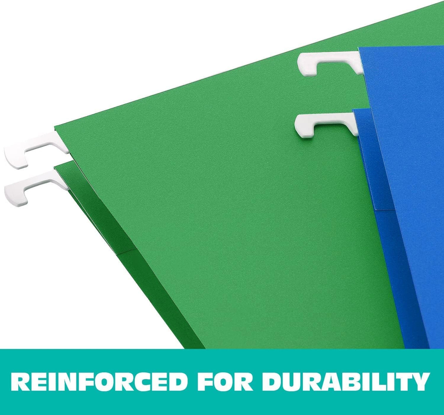 HERKKA Hanging File Folders, 60 Pack Reinforced Letter Size Hanging Folders with Heavy Duty 0 Inch Expansion, Designed for Bulky Files, Medical Charts, Adjustable Tabs, Assorted Colors