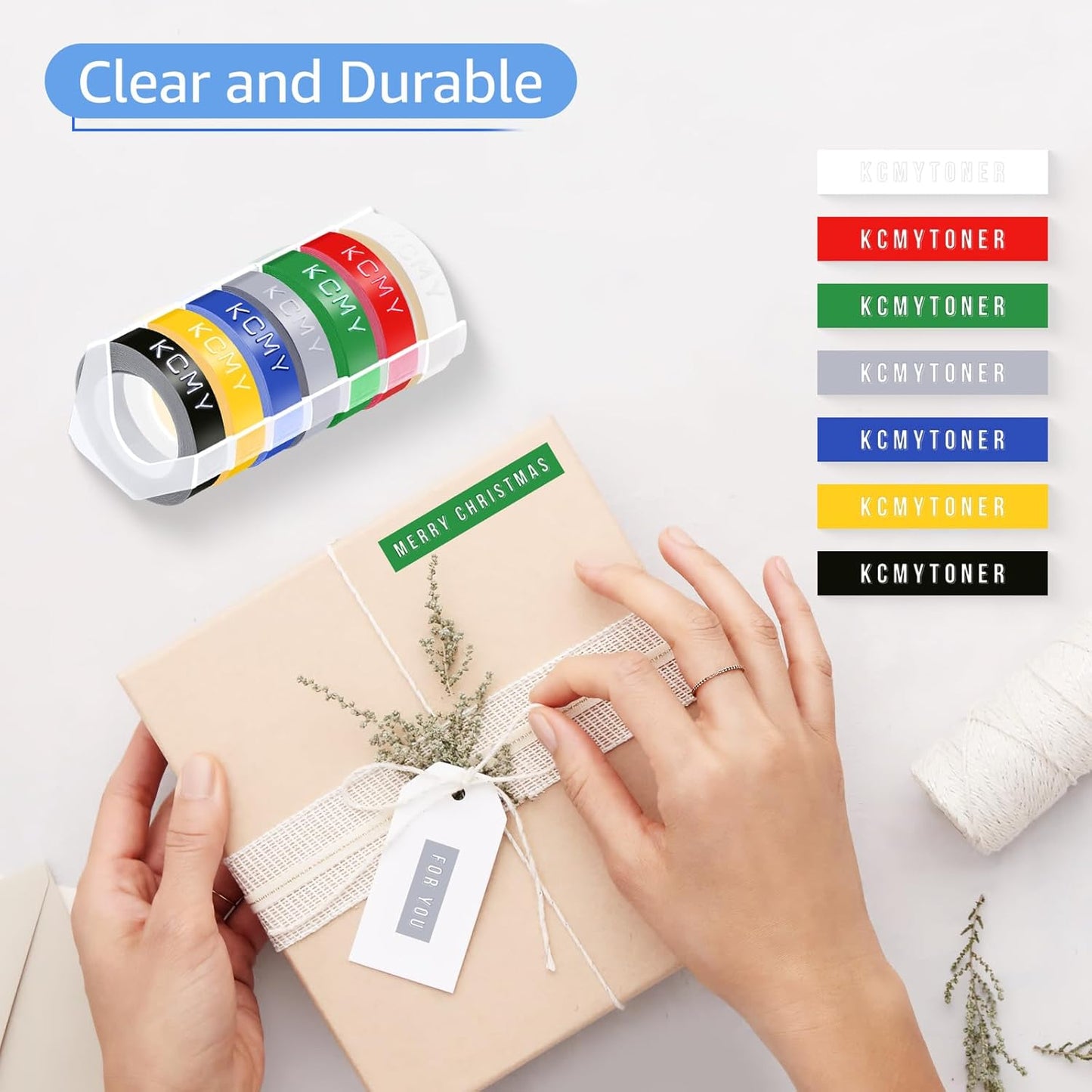 5PK 1/2 Embossing Label Tape Compatible for DYMO 521208 White on Yellow 3D Plastic Labels Used in Organizer Xpress Pro 1575 1595, Office Mate II 1540 154000, MoTEX E101 E404 Label Makers