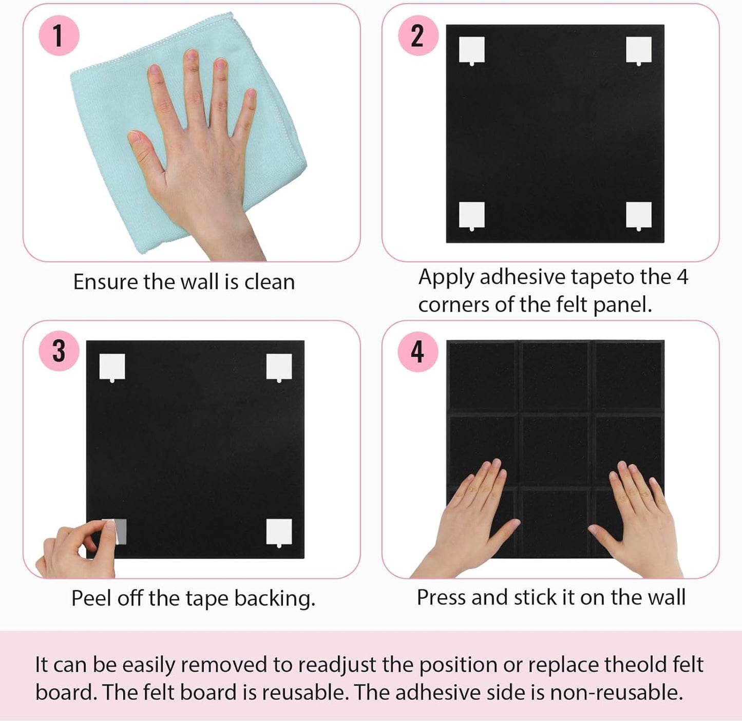 Smarpau Large Cork Board 12 Pack, Black Bulletin Board for Walls 48"x36", Pin Board with 35 Pushpins 50 Removable Security Stickers, Cork Wall Tiles for Home School Decor - Lumora Desk