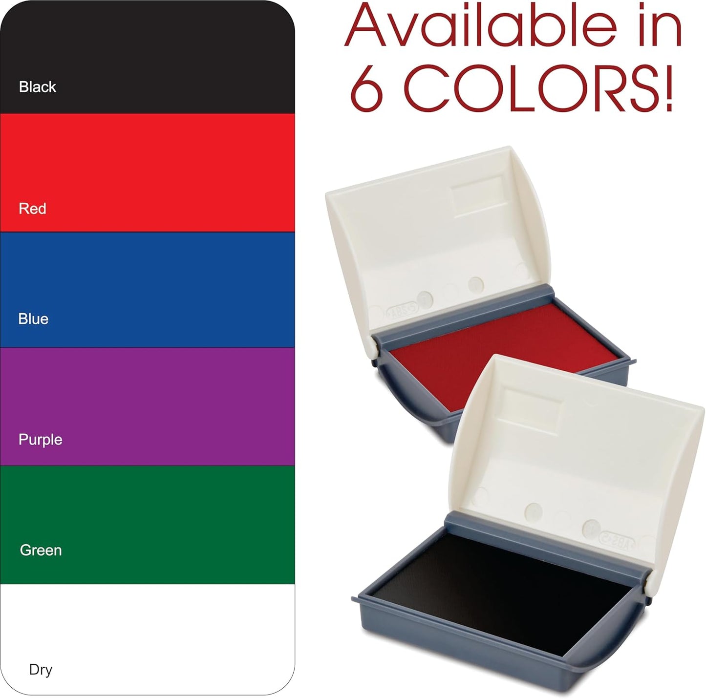 Shiny Red Ink Stamp Pad, 2-3/4" by 4-3/8" Surface Area, Felt Stamp Pad with Red Water-Based Stamp Ink