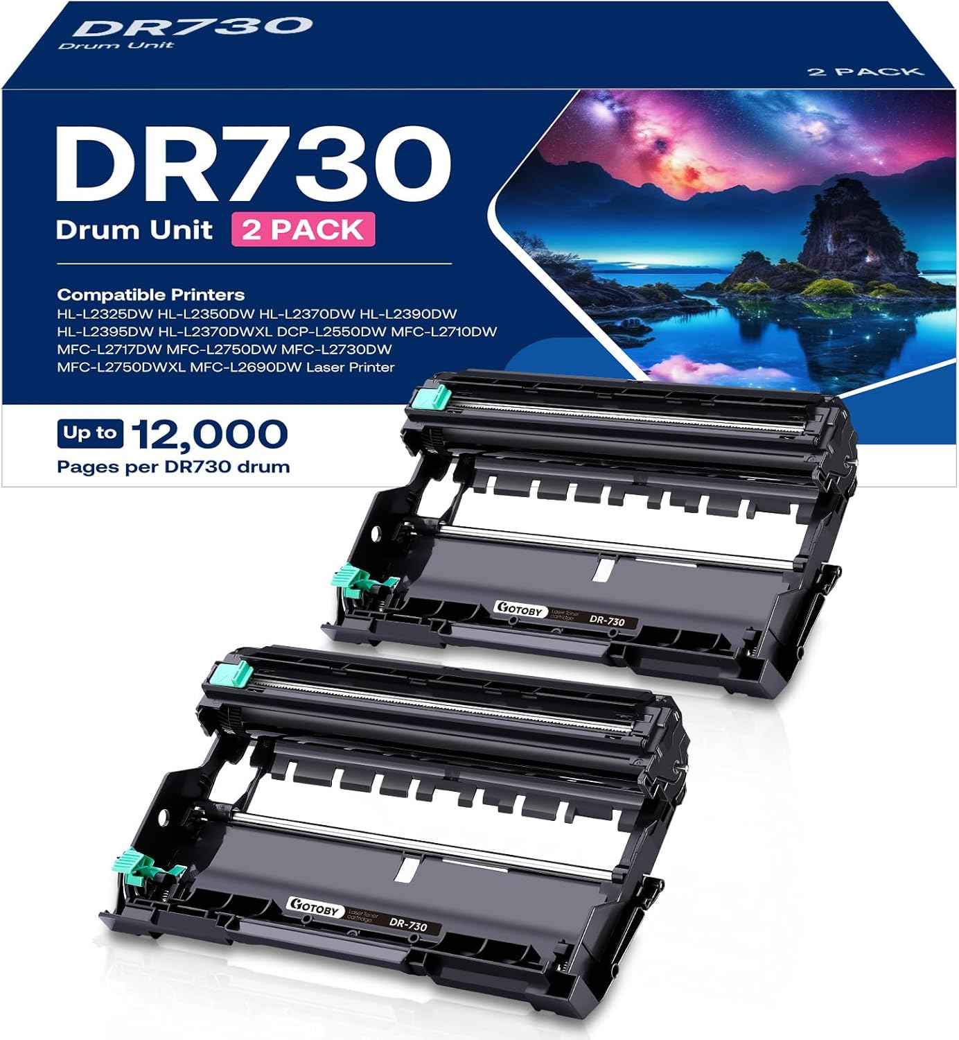 DR730 Drum Unit Replacement for Brother DR730 DR-730 DR 730 Compatible with HL-L2395DW HL-L2370DW HL-L2350DW HL-L2390DW MFC-L2710DW MFC-L2750DW DCP-L2550DW Printer(2 Drum, NOT Toner)