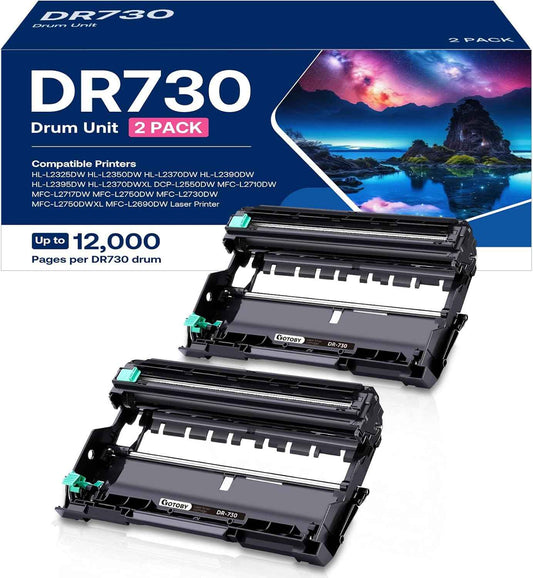 DR730 Drum Unit Replacement for Brother DR730 DR-730 DR 730 Compatible with HL-L2395DW HL-L2370DW HL-L2350DW HL-L2390DW MFC-L2710DW MFC-L2750DW DCP-L2550DW Printer(2 Drum, NOT Toner)