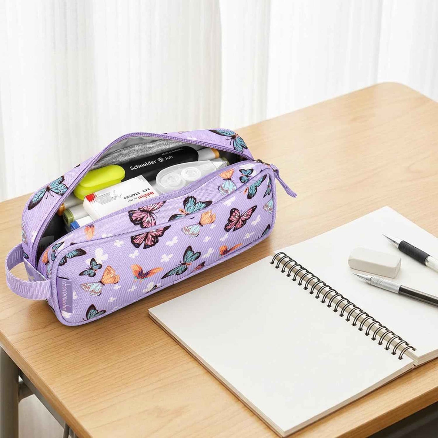 Choco Mocha Kids Pencil Case for Girls, Soft Zipper Pencil Pouch for Girls Pencil Case for School, Panda Pencil Bag for Toddler Girl, Green