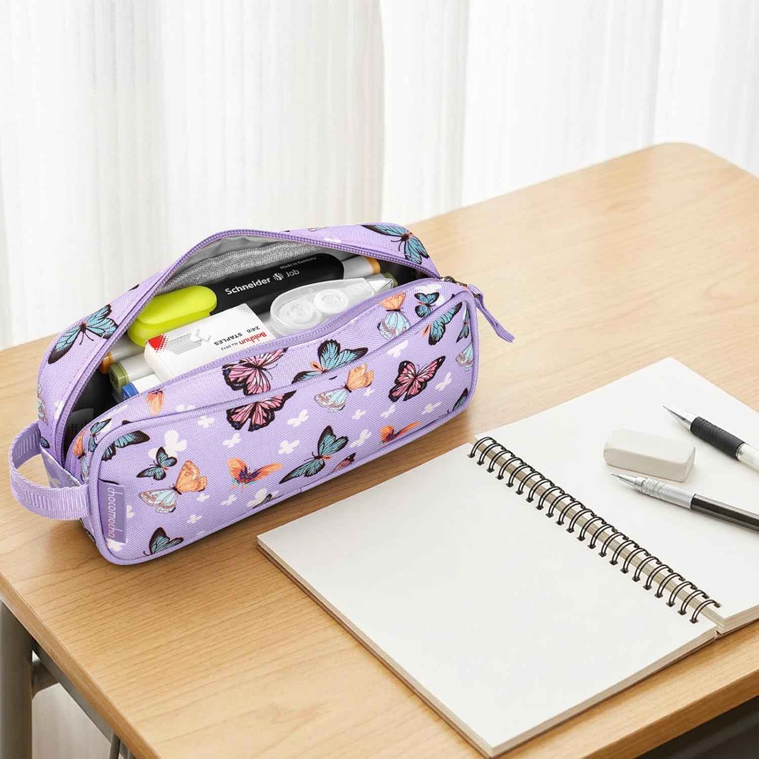 Choco Mocha Kids Pencil Case for Girls, Soft Zipper Pencil Pouch for Girls Pencil Case for School, Panda Pencil Bag for Toddler Girl, Green