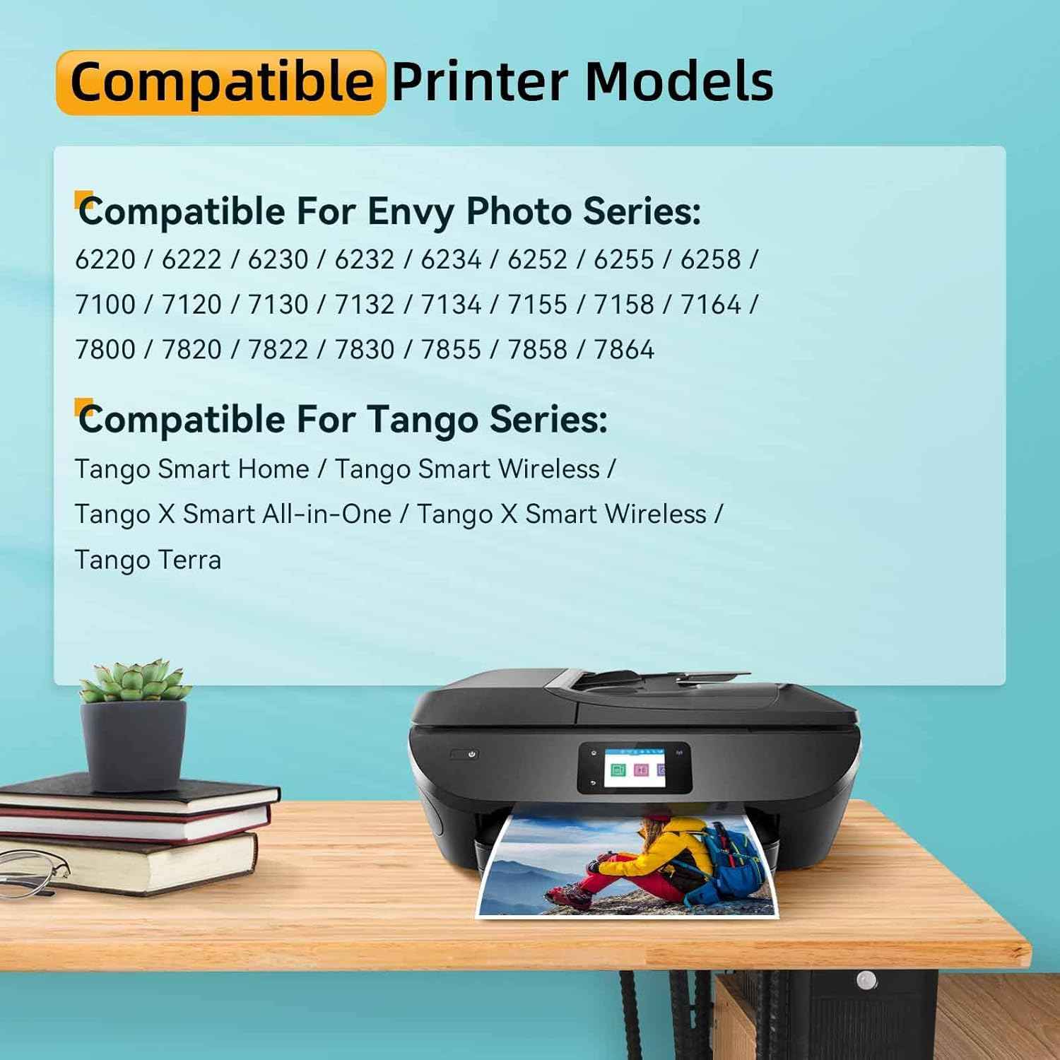 OEGGOINK 64XL Ink Cartridges Black and Color Compatible for HP 64XL Ink Cartridge Combo Pack Compatible for HP 64 Ink Fit for Envy Photo 7855 7858 7155 7120 7800 6252 6255 7158 7100 7164 Tango Printer