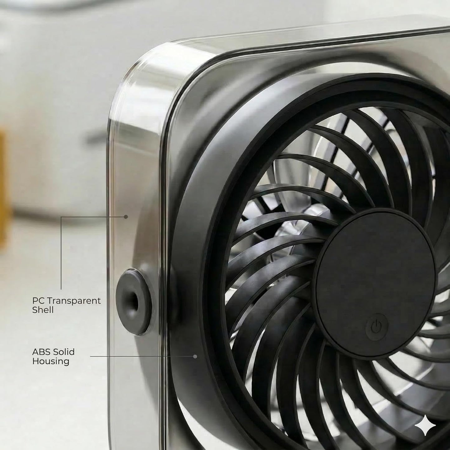 OTPEIR Mini Desk Fan, Powerful Yet Gentle Airflow Small Desktop Fan with 3 Speed Settings, Adjustable Angle One-Button Control, Detachable Easy-Clean Design, USB Desk Fan for Office Bedroom,Grey