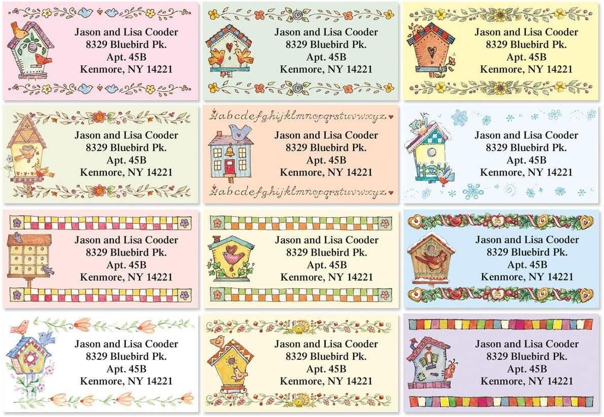 Colorful Images A Season at Home Return Address Mailing Labels, Personalize with Name & Addresses, Set of 144 Self Adhesive, Easy Peel Flat Label Sheets, 1 ⅛ x 2 ¼”, 12 Designs - Lumora Desk