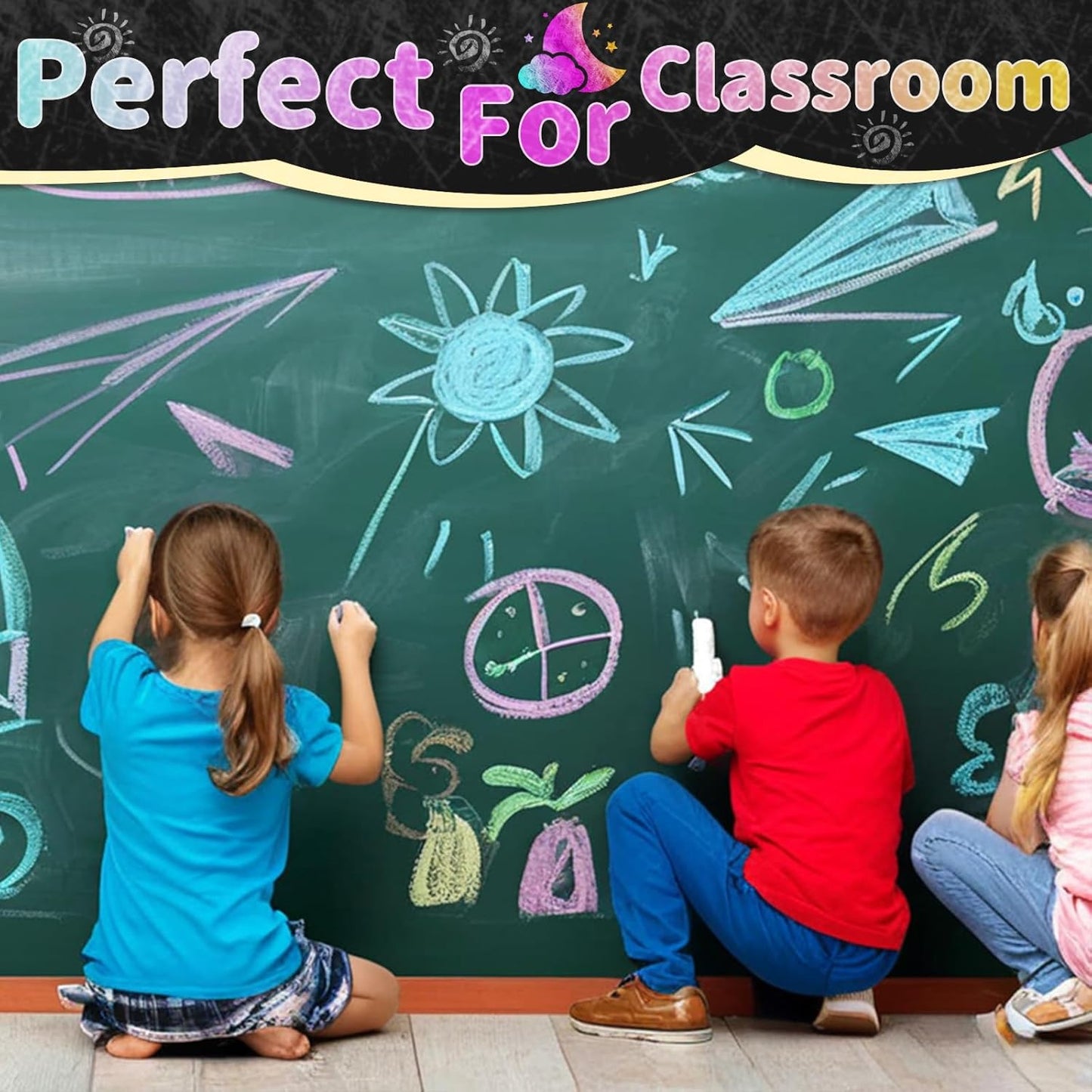 72PCS Washable Sidewalk Chalks Set, 36 Colors Non-Toxic Chalk Paint Bulk for Kids, Oversized Colored Chalk for Painting on Chalkboard, Chalk Pavement and Outdoor Art Play