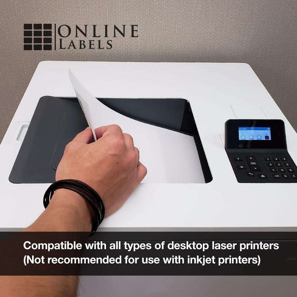 2.625" x 1" Waterproof Clear Gloss Address Labels - Pack of 3,000 Transparent Labels, 100 Sheets - Compatible with Laser Printers, OL875CL, OnlineLabels