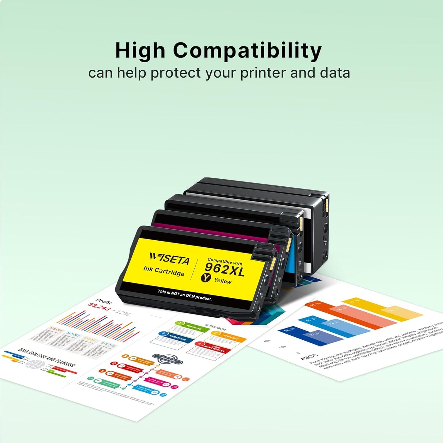 962xl Ink Cartridges Combo Pack Replacement for HP 962 Ink Cartridges Compatible with HP Ink 962xl Black and 962 Color Combo Pack Work for Officejet Pro 9020 9015 9018 9025 Printers, 4 Pack