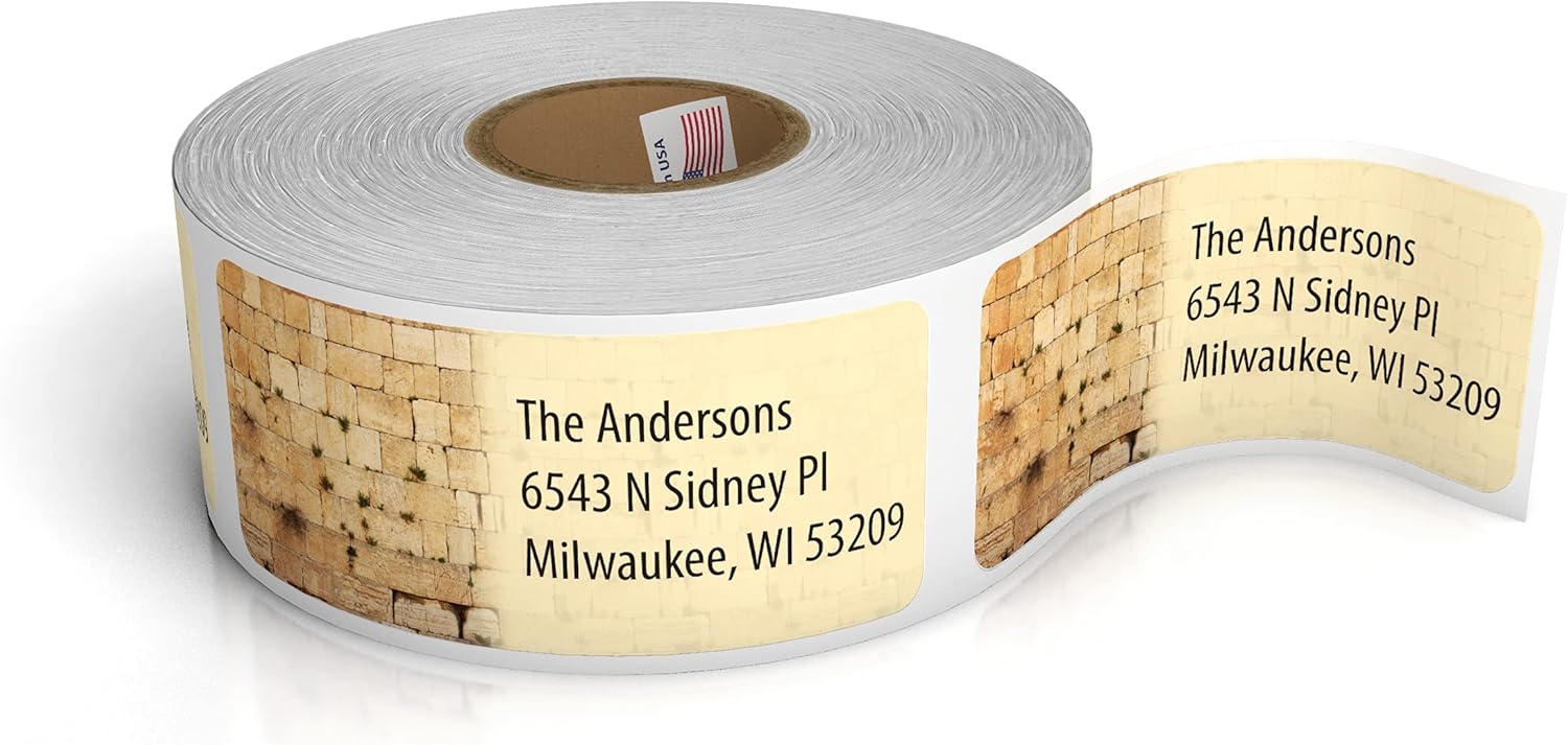 Customized Personalized Address Labels - Made in The USA by Kenco (500 Labels, Kotel Western Wall) - Lumora Desk