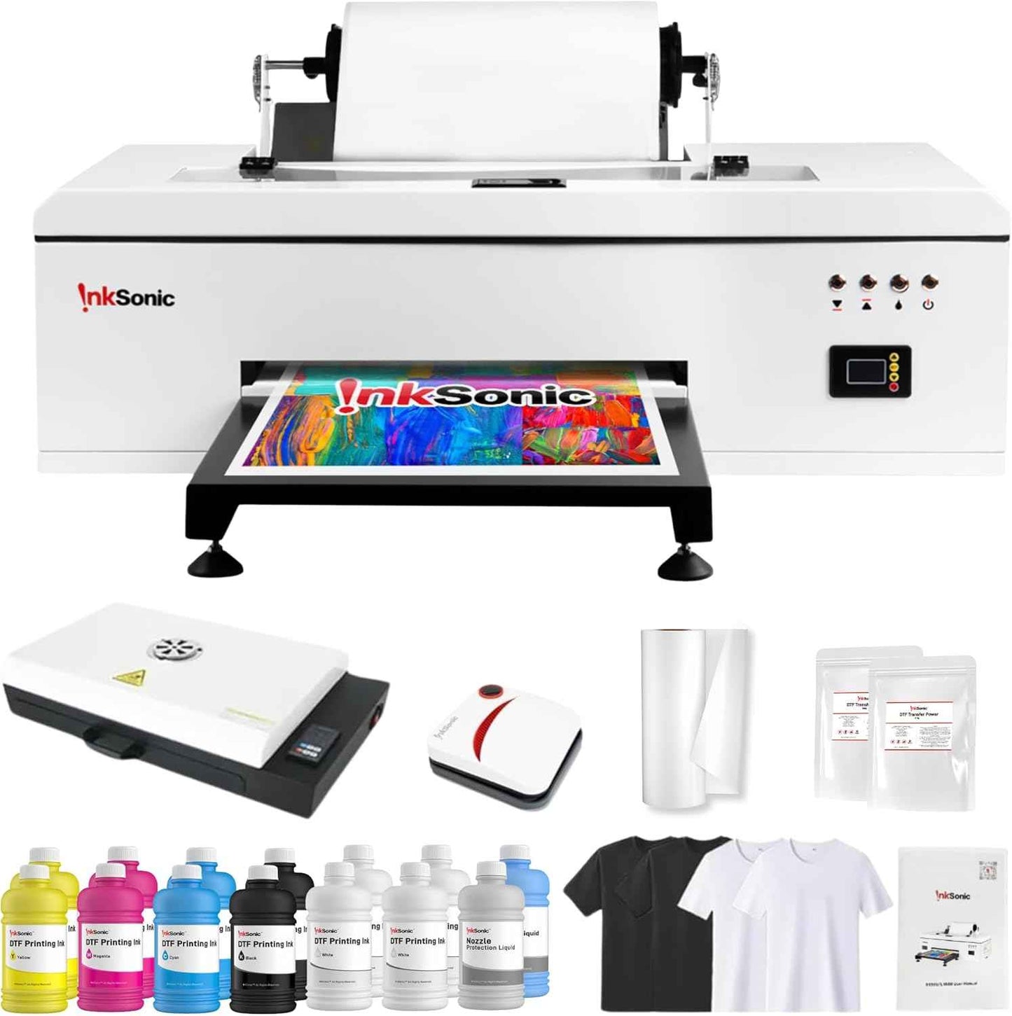 InkSonic R1390 DTF Printer, A3 T-Shirt Printing Machine with Oven Bundle, 13" Width Apparel Printer, Direct to Film Heat Transfer, Commercial Custom Printing, T-Shirt Maker for Clothes Design
