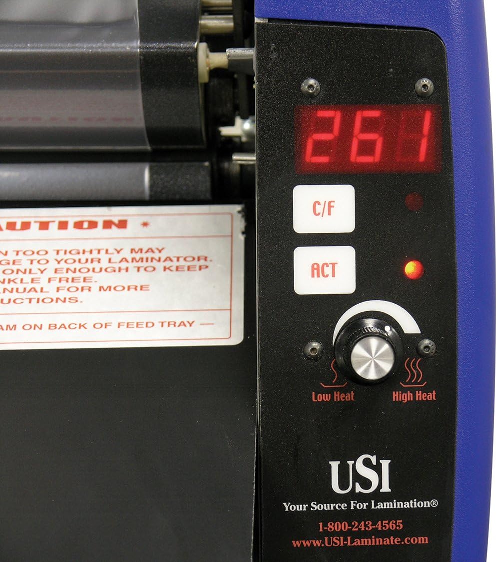 USI ARL 2700 Thermal (Hot) Roll Laminator Kit, Laminates Films up to 27” Wide and 5 Mils Thick, UL Listed, Includes 4 Rolls of Premium 27”, 3 Mil Opti Clear Film, Industry's Best 2-Year Warranty