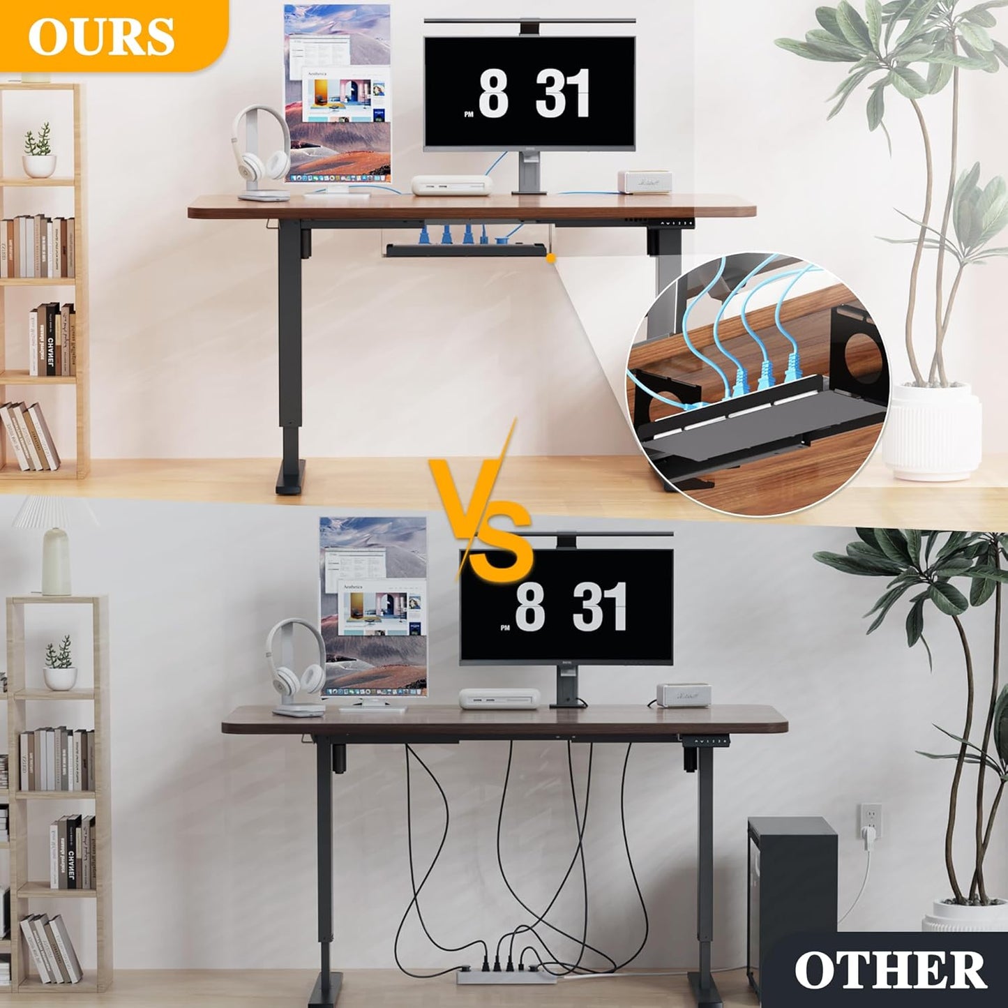 Standing Desk Frame with 330lbs Powerful Dual Motor, Electric Adjustable Height Computer Desk Legs, Sit Stand Up Desk Base with Memory Controller, for Home Office, Black,ED04NB (Frame Only)