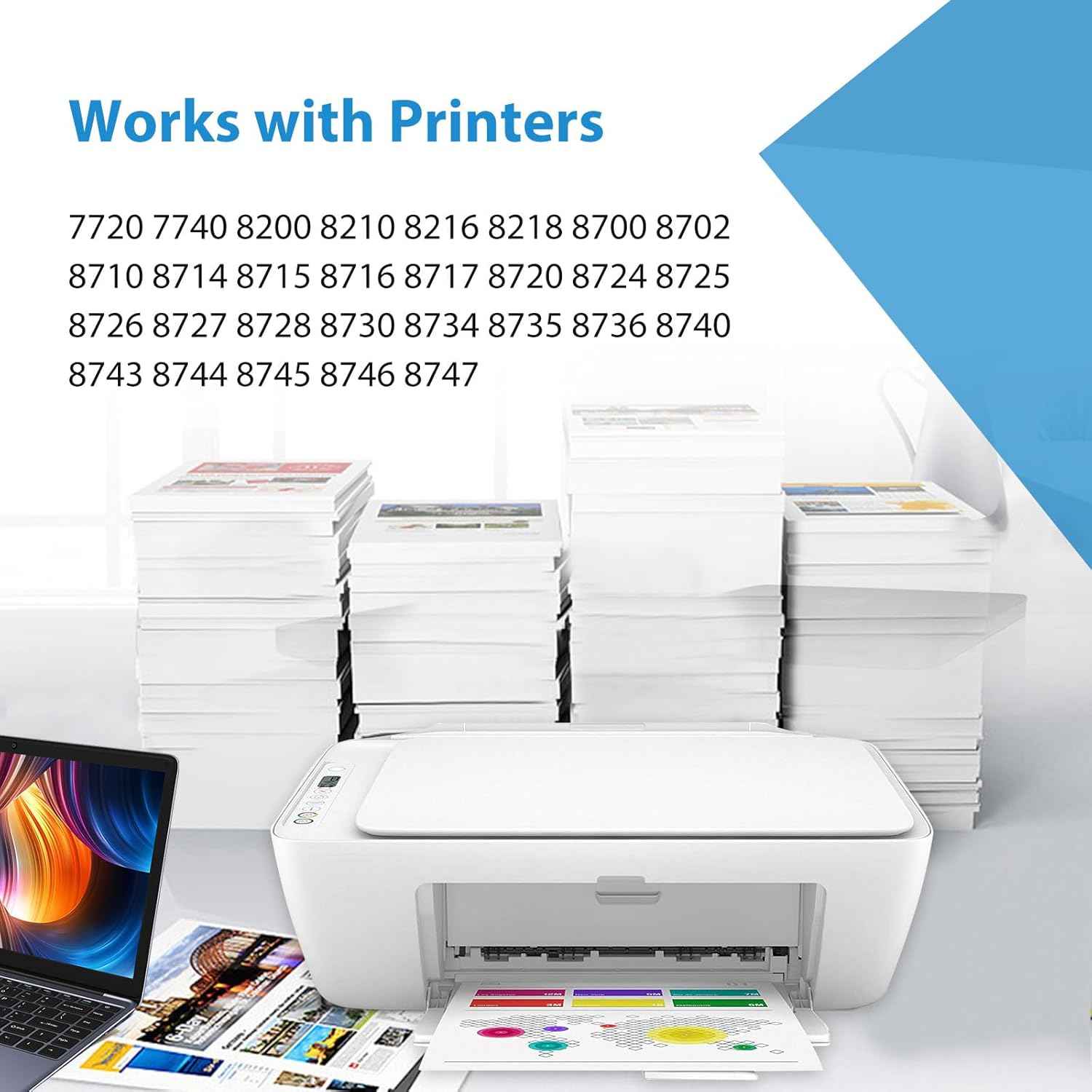 952XL Ink Cartridges Black Color Combo Pack for HP 952 XL Printer OfficeJet 7740 HP952 HP952XL for 8710 8720 8715 8210 8740 8702 8725 7720 8730 8700 8200 8216 8714 8745 8728 (Chip Version-C74)