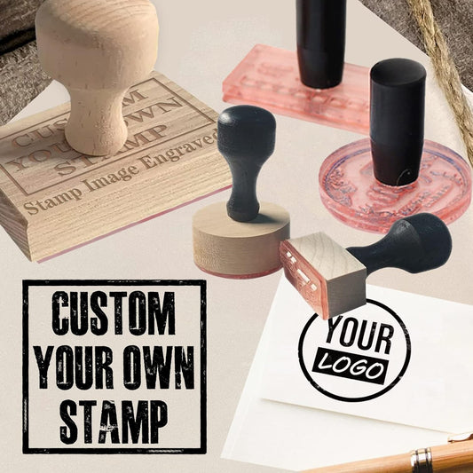 Custom Stamp with Logo Text - Personalized Rubber Stamp with Handle - Address Stamps for Business or Crafting - Round 3"
