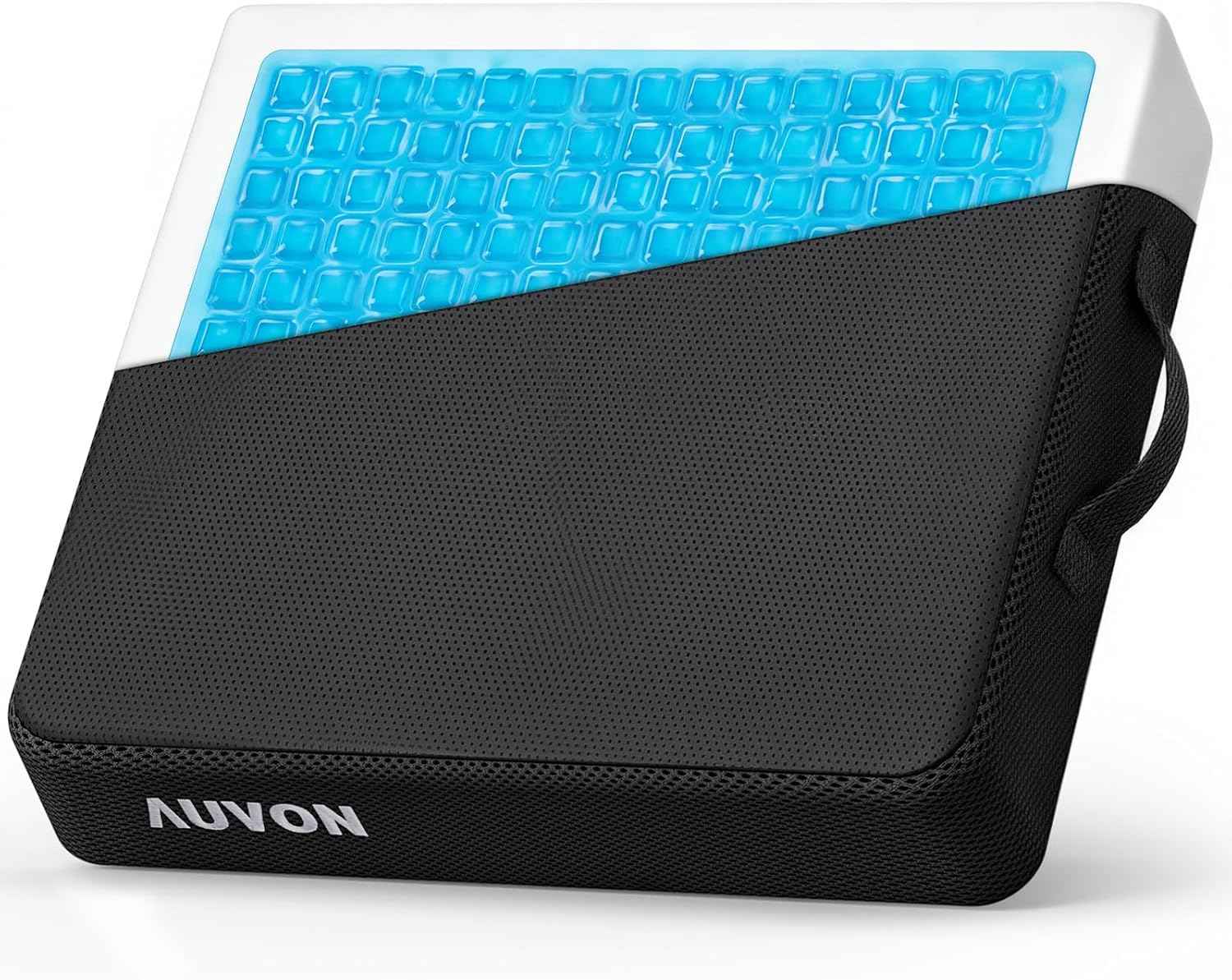 AUVON Cooling Gel Seat Cushion for Long Sitting, Memory Foam Chair Cushions for Back & Sciatica Relief, Anti-Slip Office Chair Cushion with Strap & Breathable Cover for Car Seat, Wheelchair, Home Use