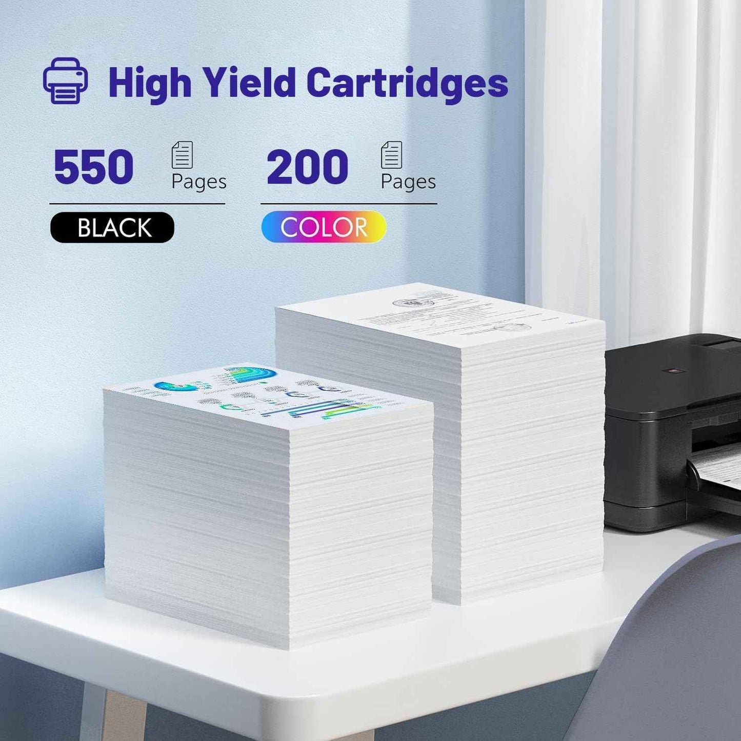 Remanufactured 222XL Ink Cartridges Replacement for Epson Ink 222XL Cartridges Combo Pack Work for Expression Home XP-5200 Workforce WF-2960 Printer (4 Pack)