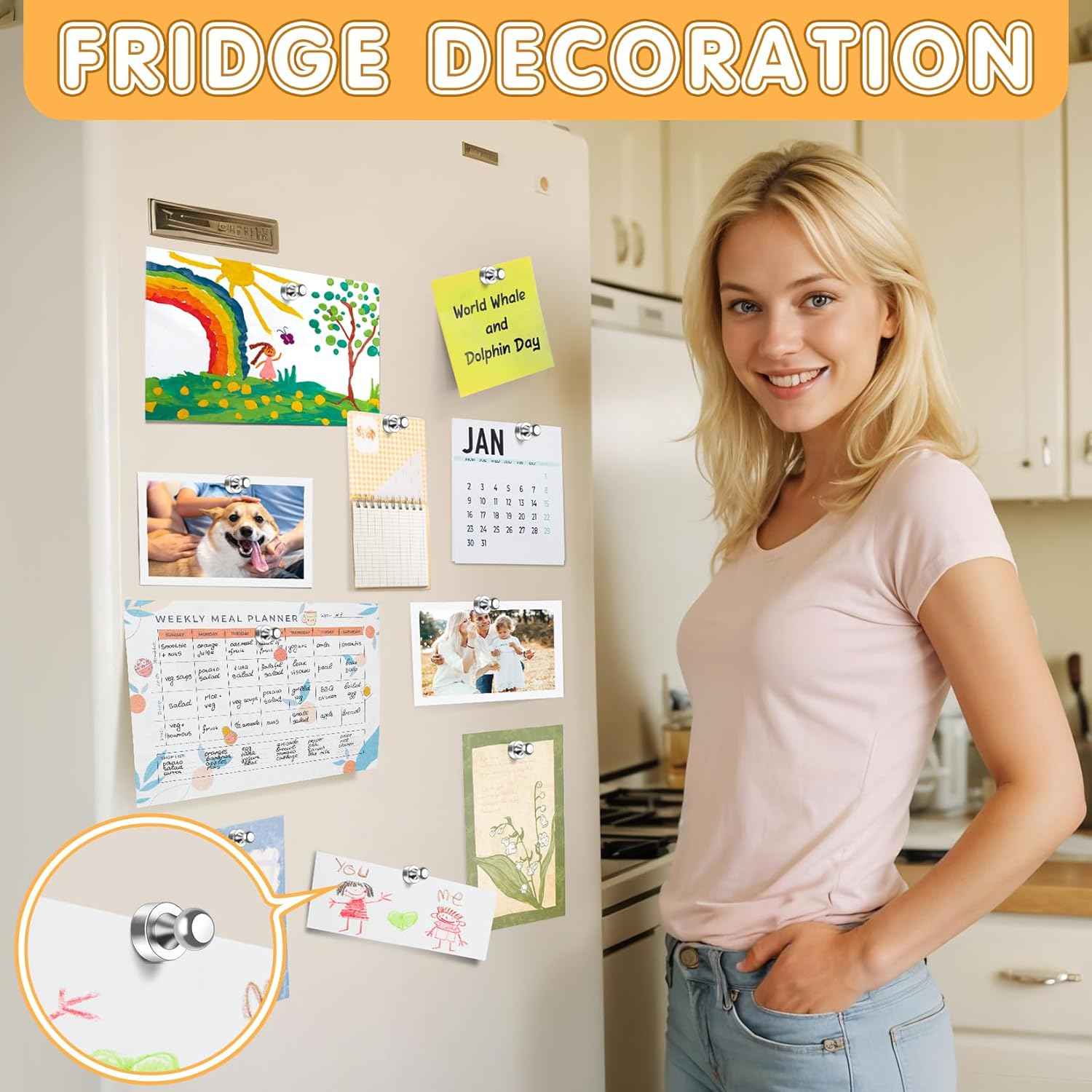 12Pcs Strong Magnets for Whiteboard, Fridge Magnets Adults, Refrigerator Magnets, Magnet Fridge, Small Strong Magnets for Kitchen, Office, Classroom, Locker