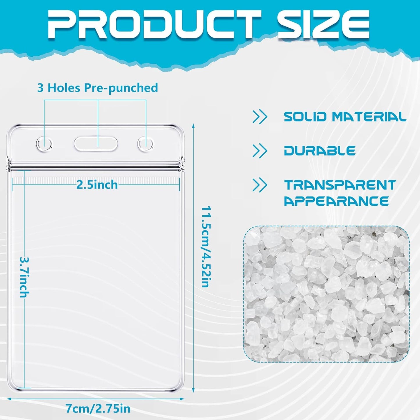 100 Pack Vertical ID Badge Holders Clear Plastic Waterproof Card Holder Resealable for Office Worker Teacher Nurse