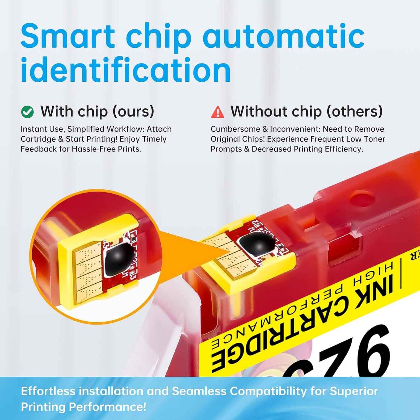 923XL 923e Ink Cartridges Combo Pack with chip, High Yield Replacement for HP 923 923e 923XL Ink Work for HP OfficeJet Pro 8135e 8138e 8139e 8122e 8120 8123 8130 8133 Printers (BK/C/M/Y) 4-Pack