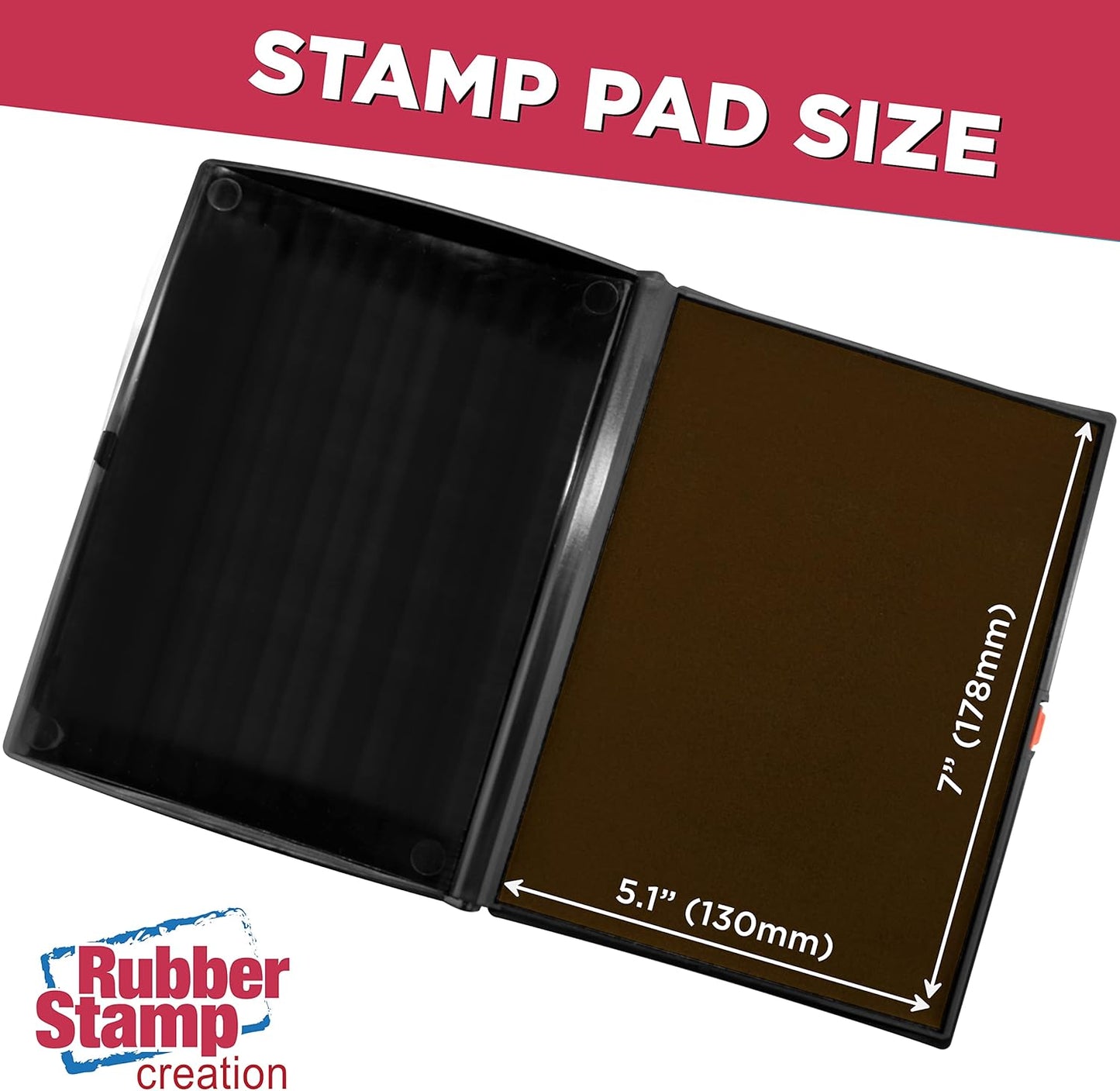 Large Premium Brown Ink Stamp Pad - 5" by 7" - Quality Felt Pad