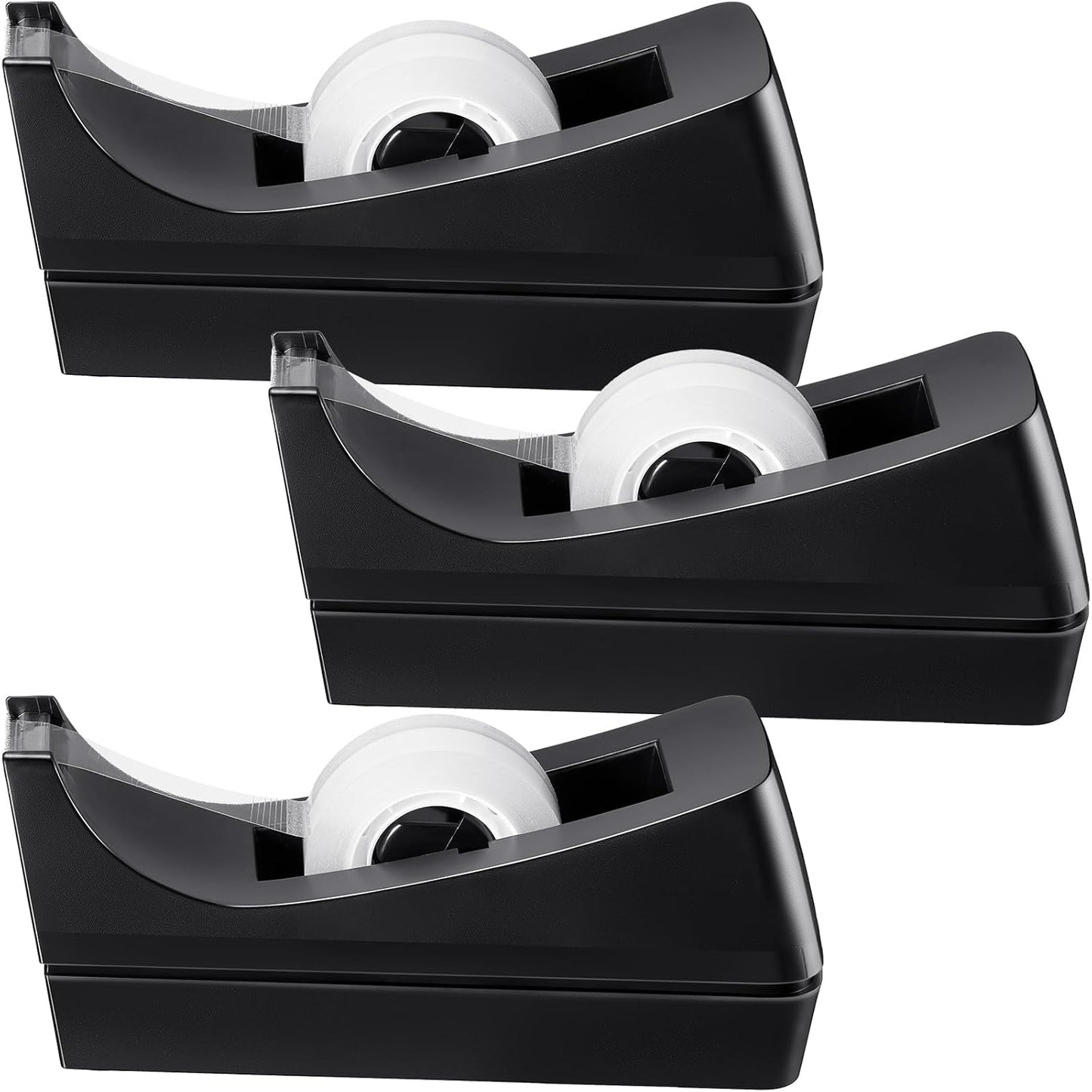 3 Pack Desktop Tape Dispenser Tape Roll Non Skid Base Tape Dispensers for Office Home School (Tape Not Included) - Lumora Desk