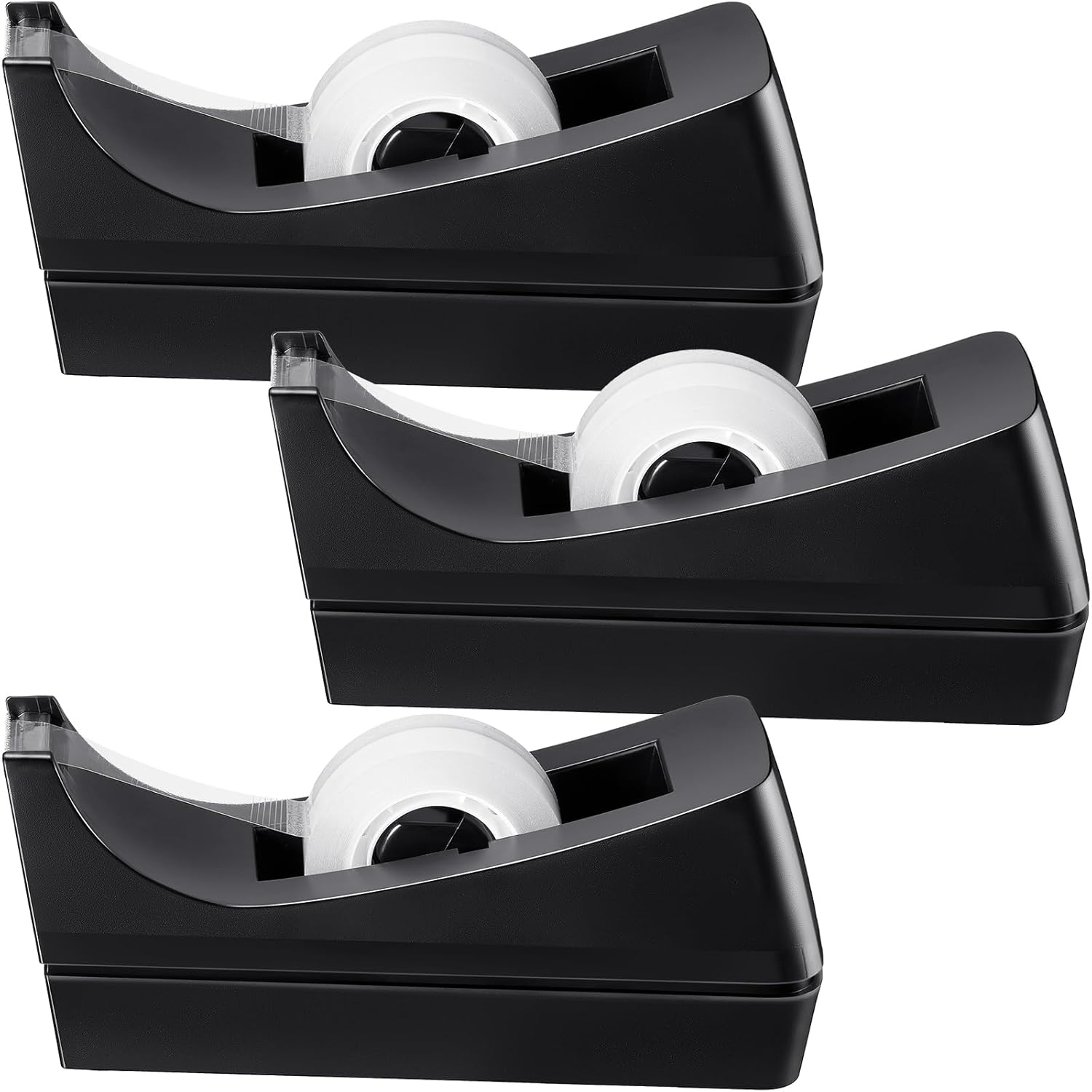 3 Pack Desktop Tape Dispenser Tape Roll Non Skid Base Tape Dispensers for Office Home School (Tape Not Included) - Lumora Desk
