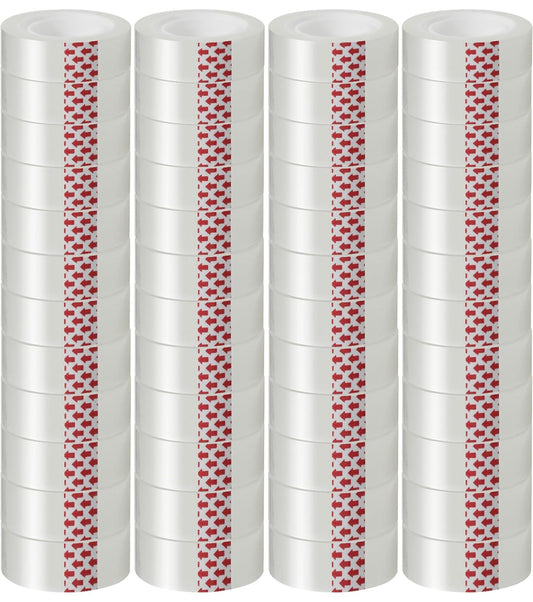 48 Rolls Transparent Tape Refills, Clear Tape Dispenser Refill Rolls, Glossy Gift Wrap Tapes for Office, School, Home, 3/4 x 800 Inches