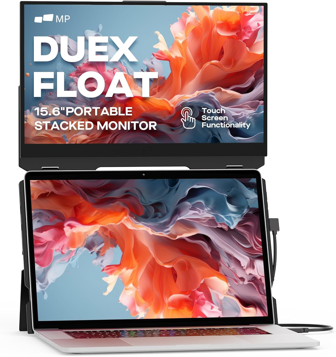 New Mobile Pixels Duex Float Portable Monitor, 15.6" FHD 1080P IPS Ultra Slim Laptop Screen Extender, USB A/USB C/HDMI Plug and Play Auto Rotated, Windows/Mac/Android/Switch Compatible