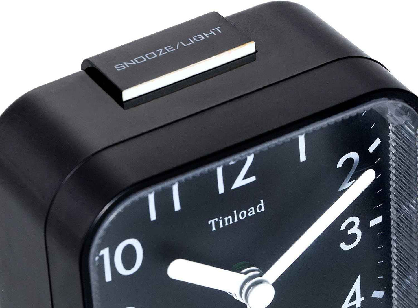 Tinload Small Battery Operated Analog Travel Alarm Clock Silent Non Ticking, Gentle Wake, Ascending Beep Sounds, Snooze,Lighted on Demand, Easy Set