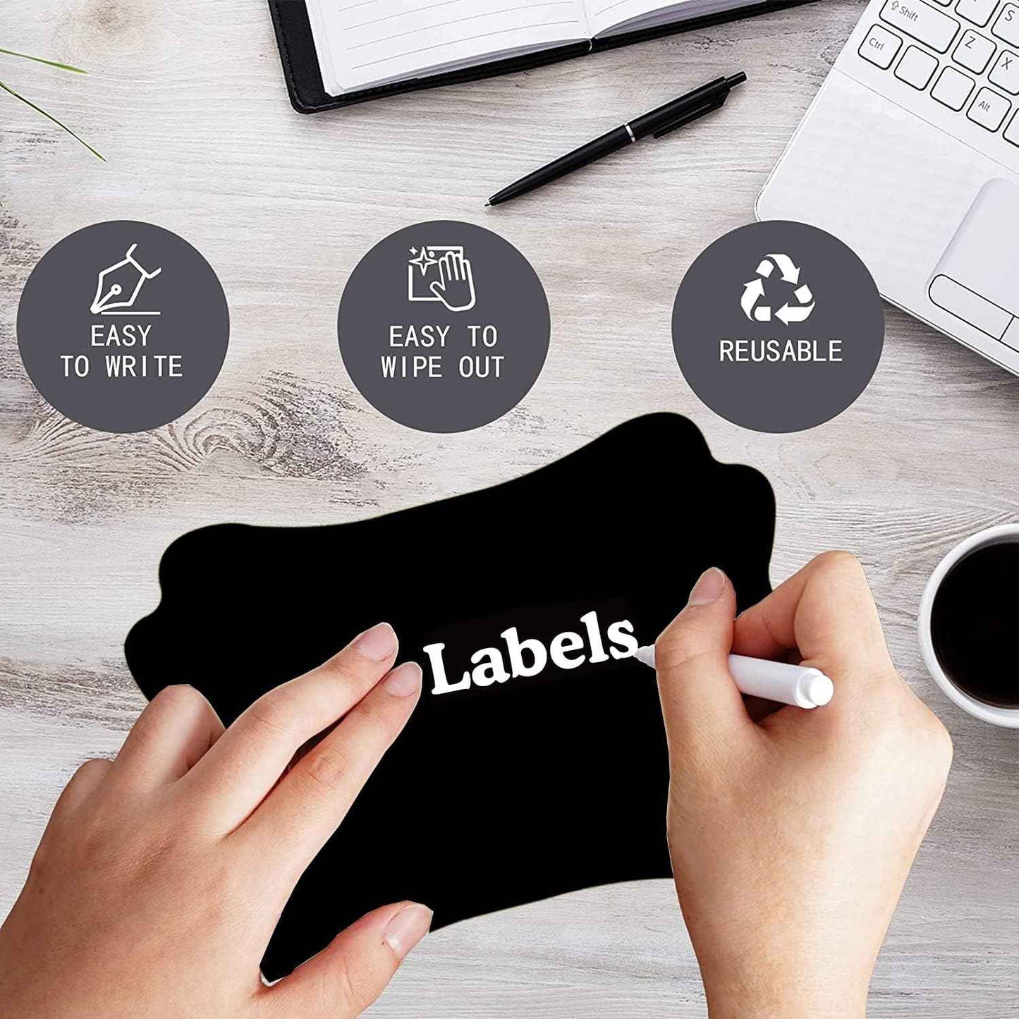 Trendslabels 5 x 7 Inch Large Chalkboard Labels Stickers for Storage Bins Vinyl Reusable Chalk Label for Mason Jars,Blackboard Sticker for DIY Food Containers Pantry Glass Bottles 18 Pcs